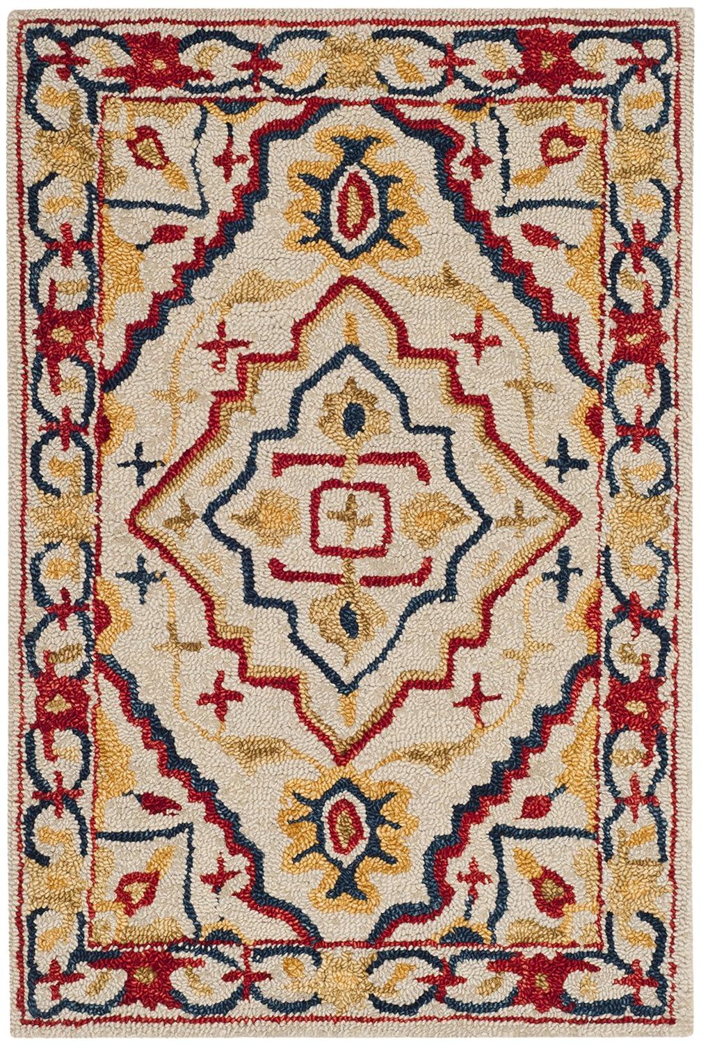 Aspen APN705 Hand Tufted Accent Rug - Ivory/Multi - 2'x3' - Safavieh.