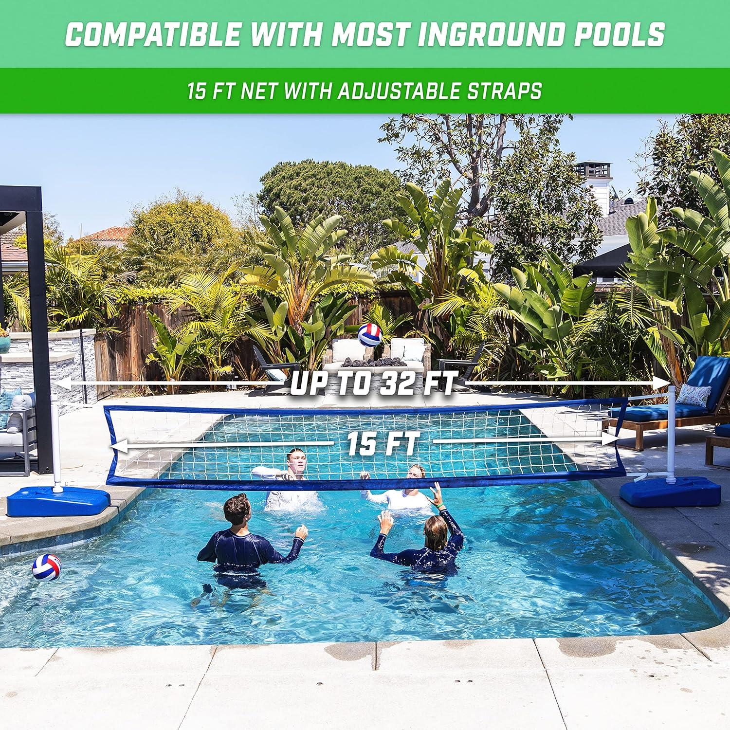 GoSports GoSports Splash Net Elite Pool Volleyball Game with Water Weighted Bases