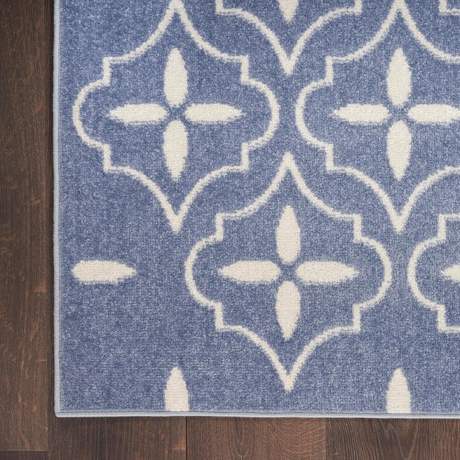 Nourison Essentials Blue/Ivory Indoor/Outdoor Area Rug