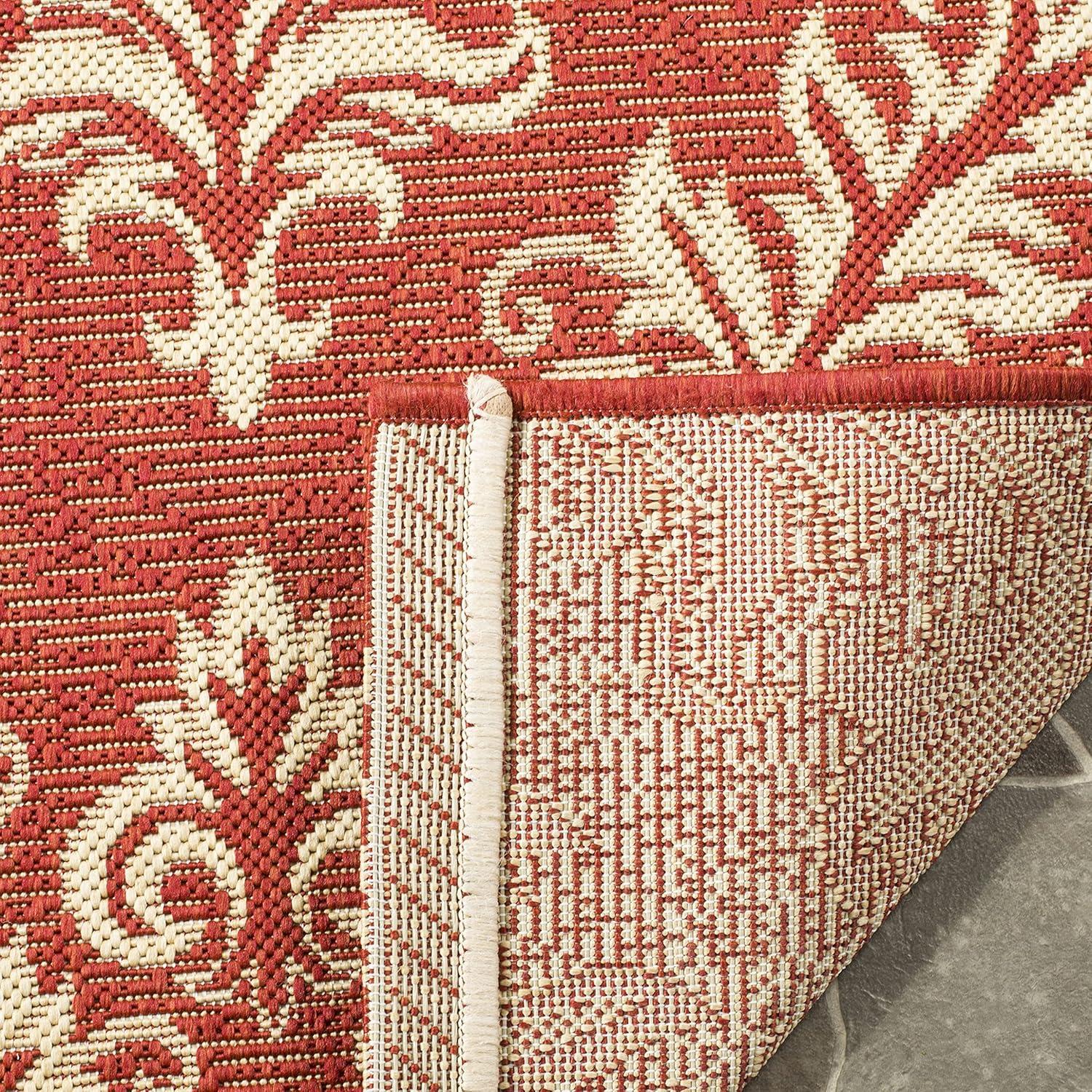 Courtyard CY6930 Power Loomed Indoor/Outdoor Area Rug - Red/Cream - 5'3"x7'7" - Safavieh.