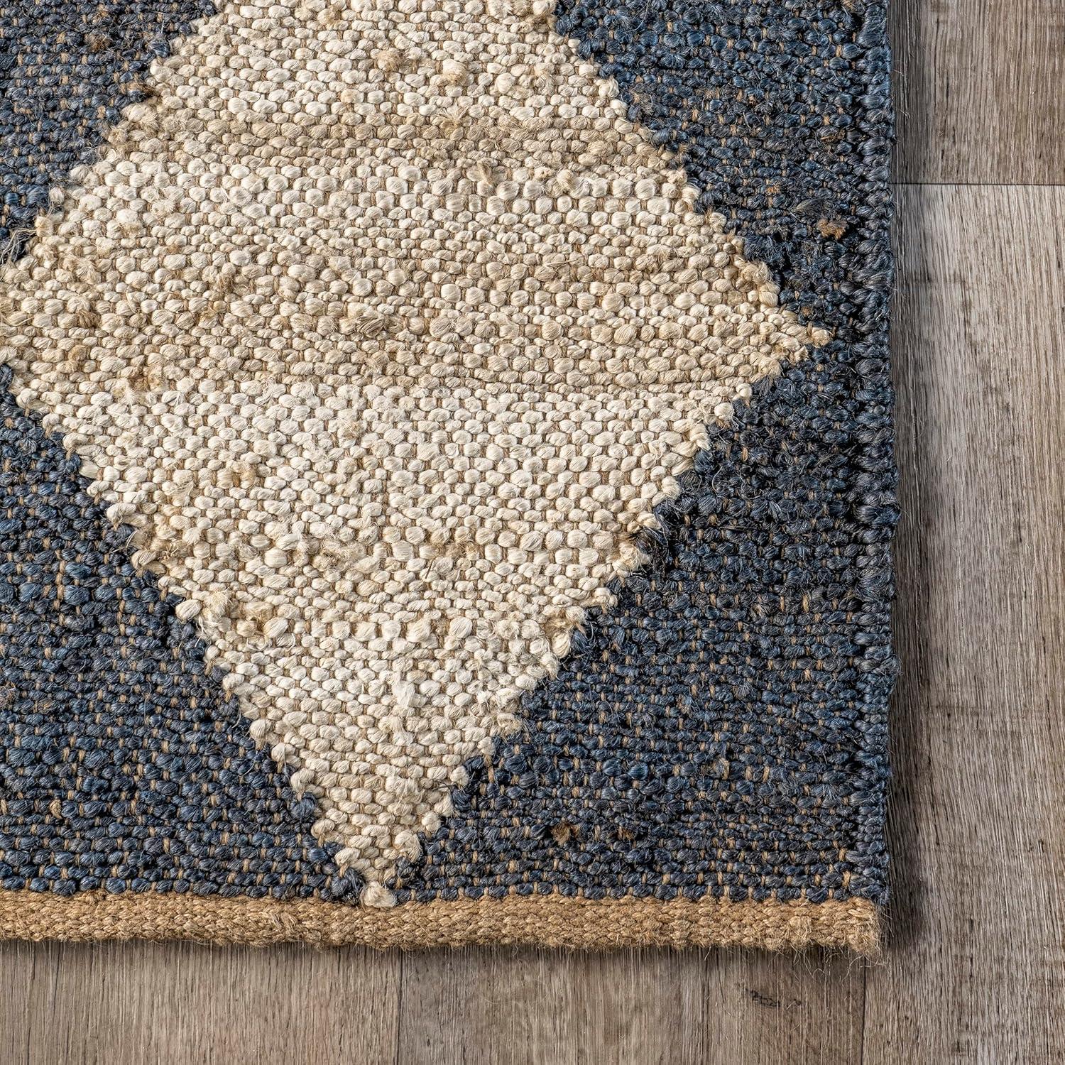 Godelinde Diamond Checkerboard Jute Area Rug