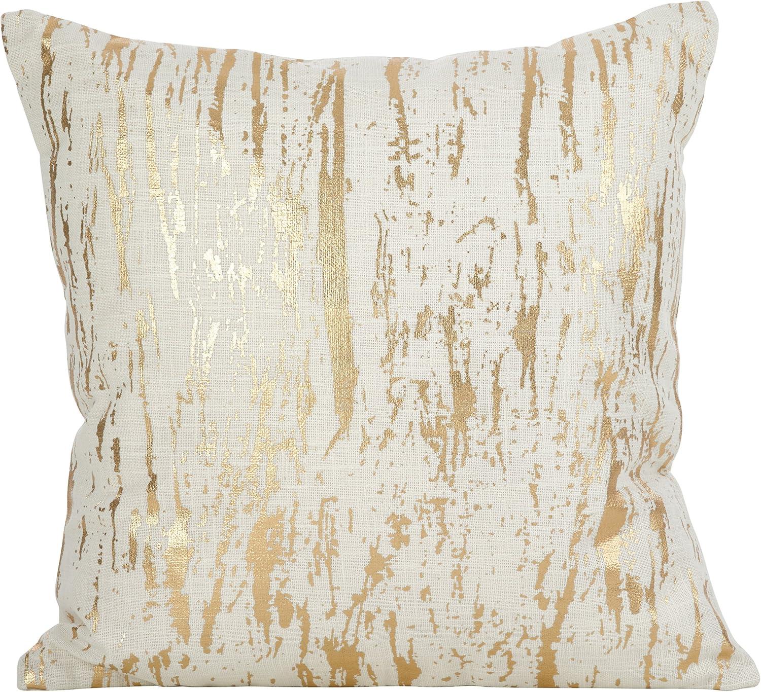 Saro Lifestyle Distressed Foil Print  Decorative Pillow Cover