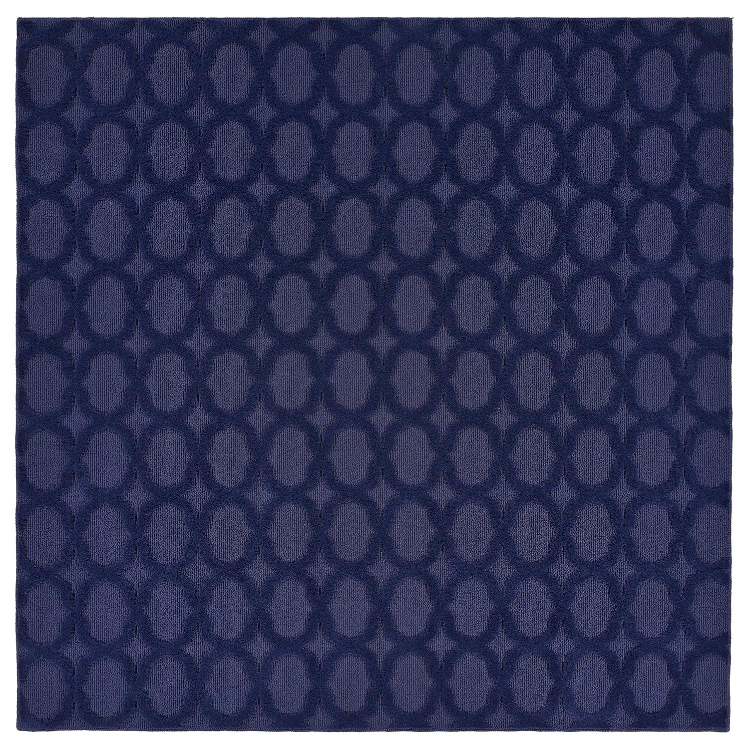 Garland Rug Garden Trellis Polypropylene Navy Square Indoor/Outdoor Area Rug, 6' x 6'