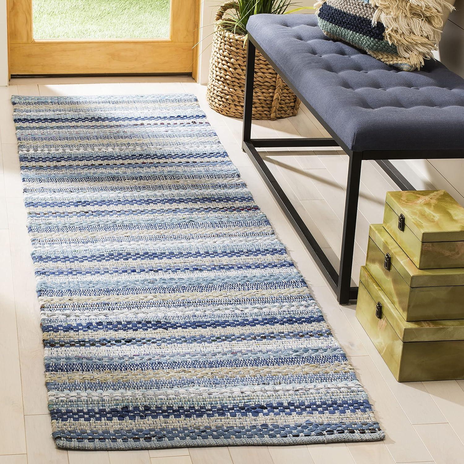 Montauk MTK975 Hand Woven Runner Rug - Aqua/Multi - 2'3"x8' - Safavieh.
