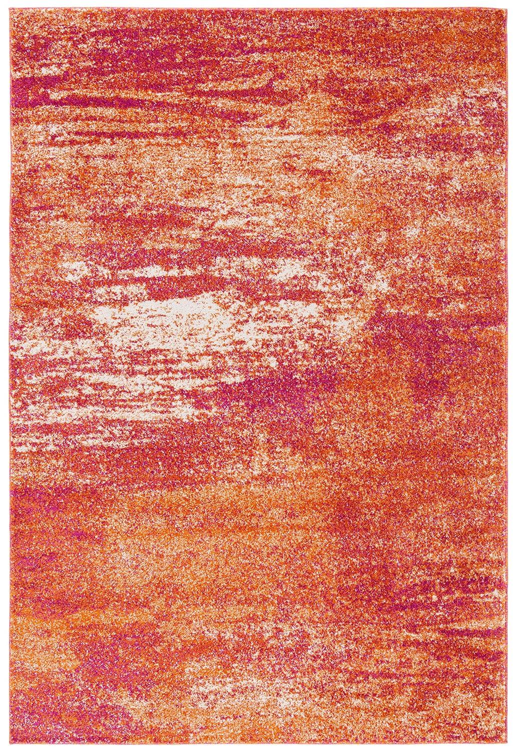 Evoke EVK272 Power Loomed Indoor Area Rug - Ivory/Orange - 4'x6' - Safavieh