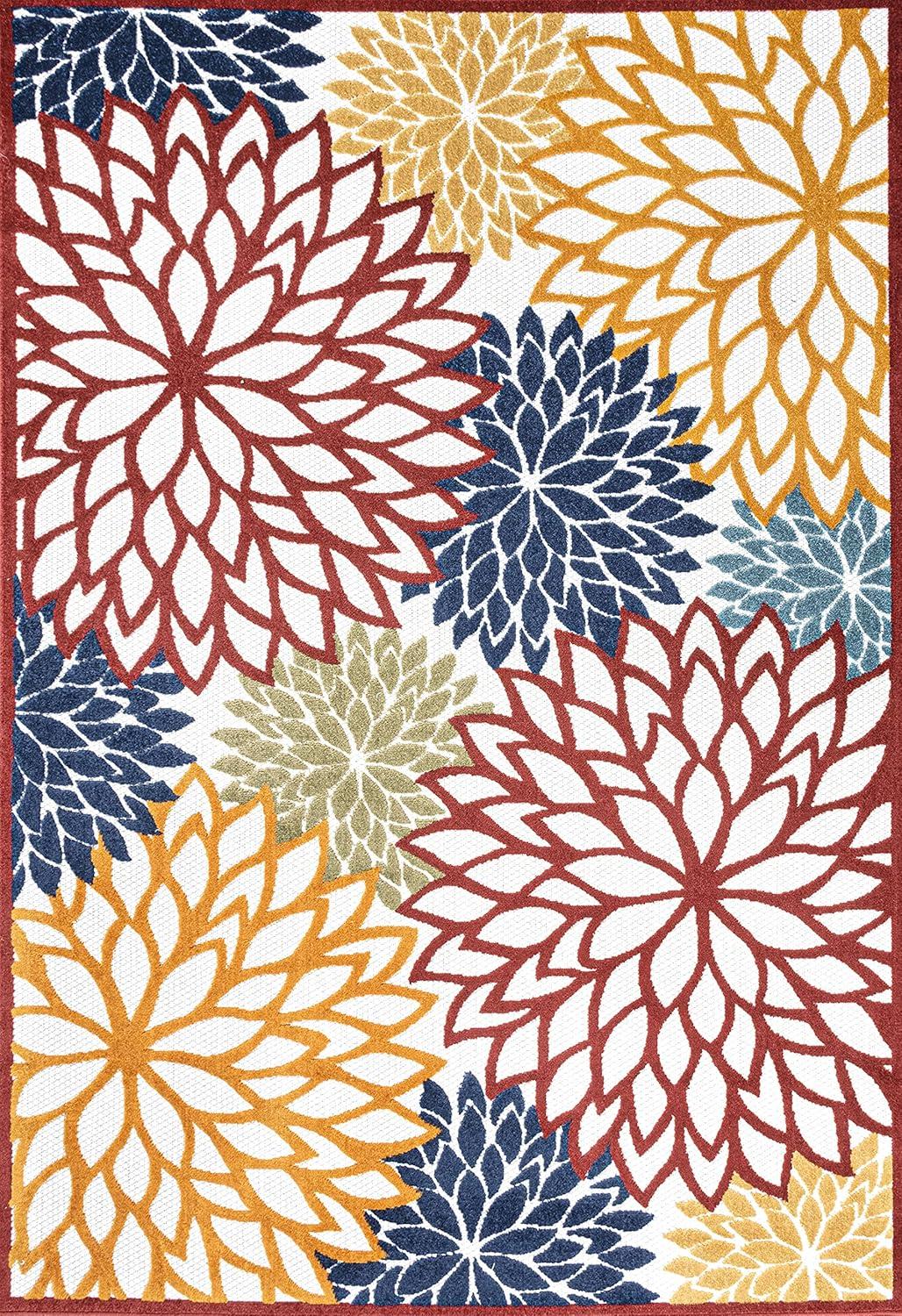 Minori Floral Indoor/Outdoor Runner Rug - JONATHAN Y