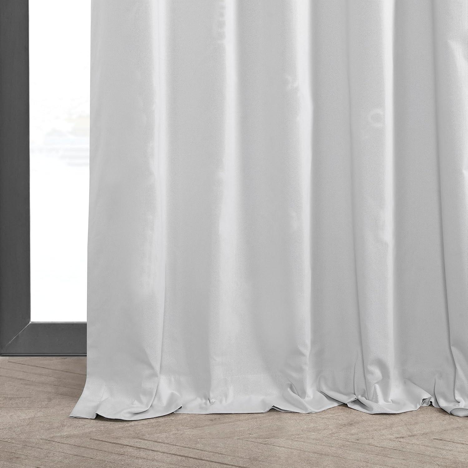 Whisper White Solid Cotton Blackout Curtain (1 Panel), Whisper White, 50W X 108L