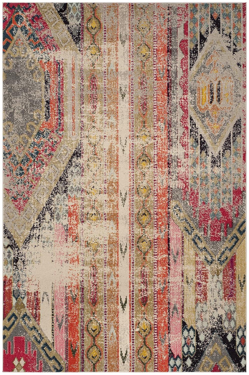 Monaco MNC222 Power Loomed Indoor Area Rug - Light Grey/Multi - 10'x14' - Safavieh