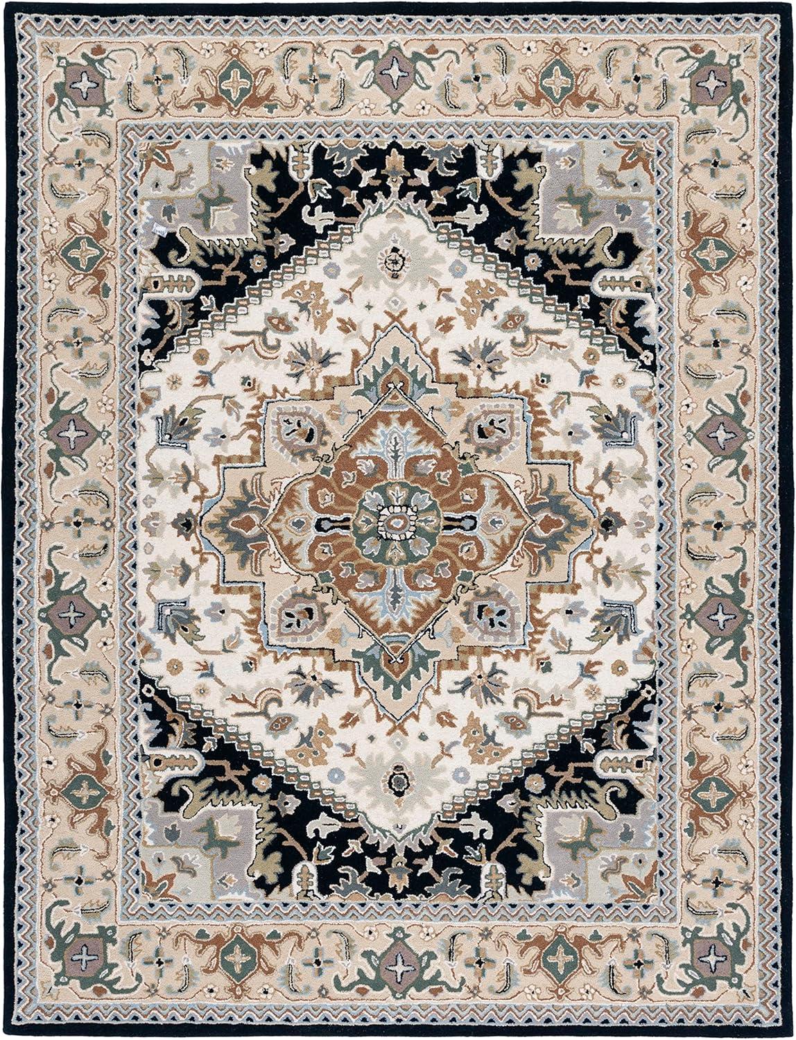 SAFAVIEH Heritage York Oriental Wool Area Rug, Green/Light Brown, 9' x 12'