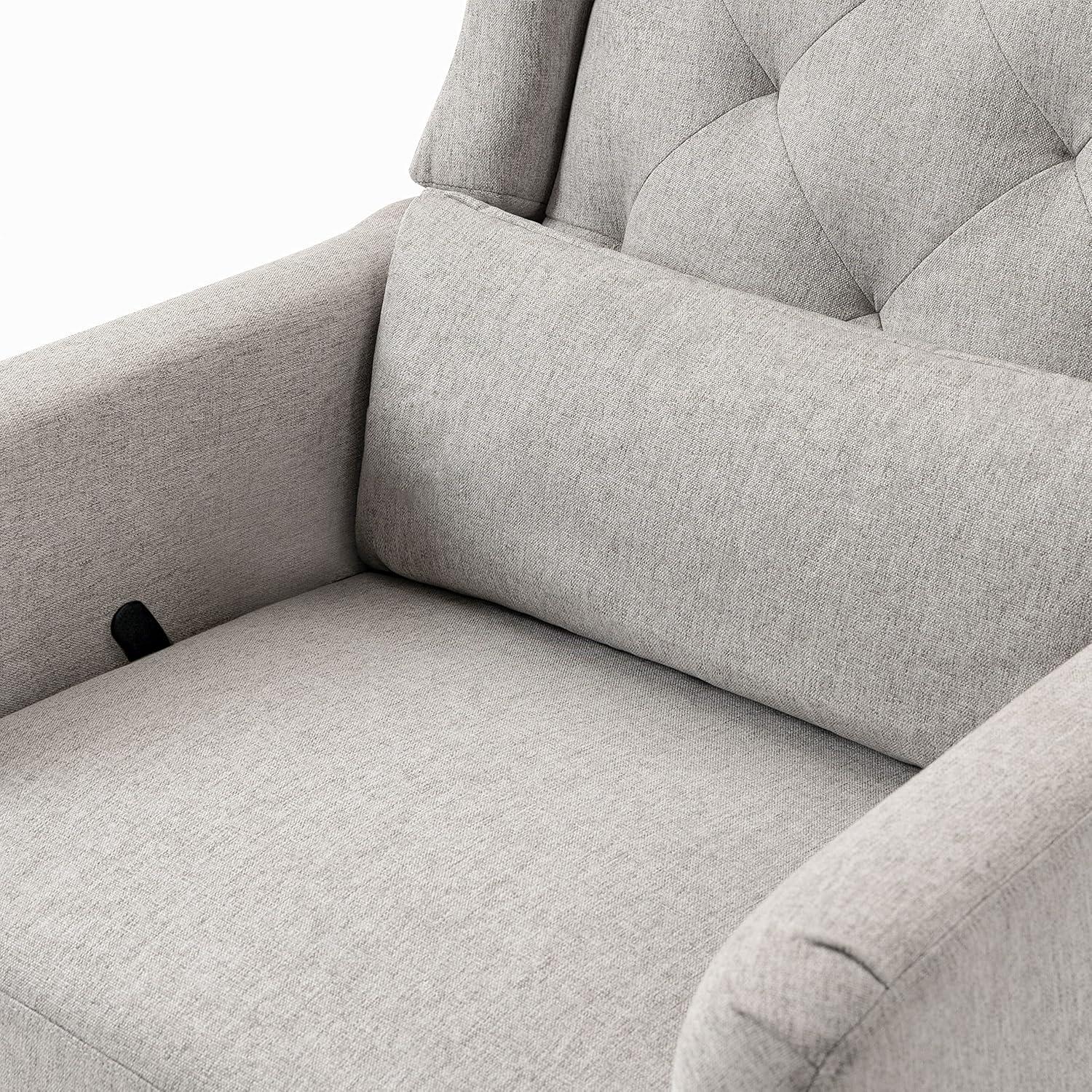Everly Swivel Reclining Glider in Performance Gray Eco-Weave