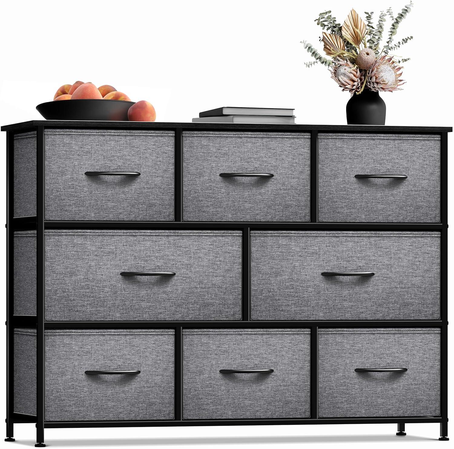 Sorbus 8 Drawers Chest Dresser - Black