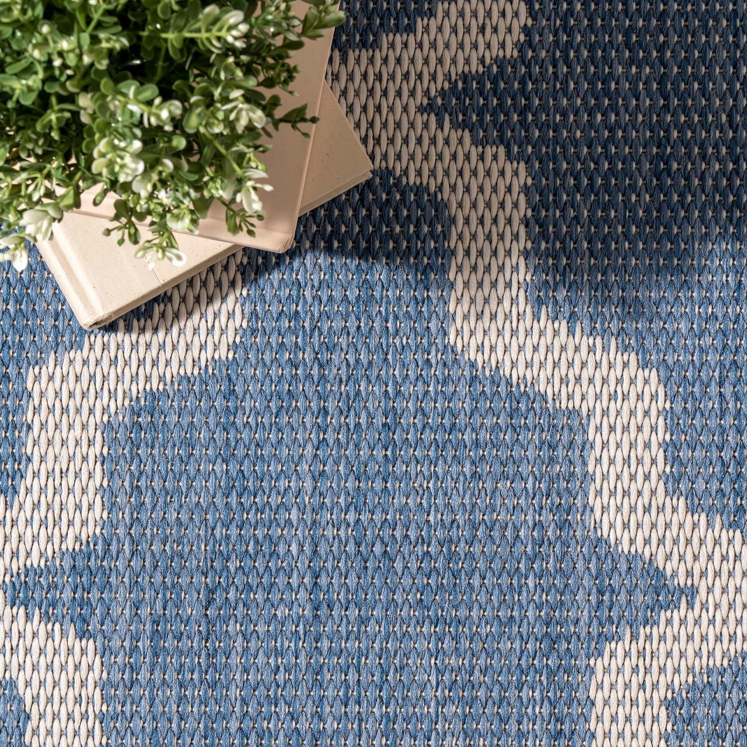 nuLOOM Gina Moroccan Indoor/Outdoor Area Rug, 5' 3" x 7' 6", Blue