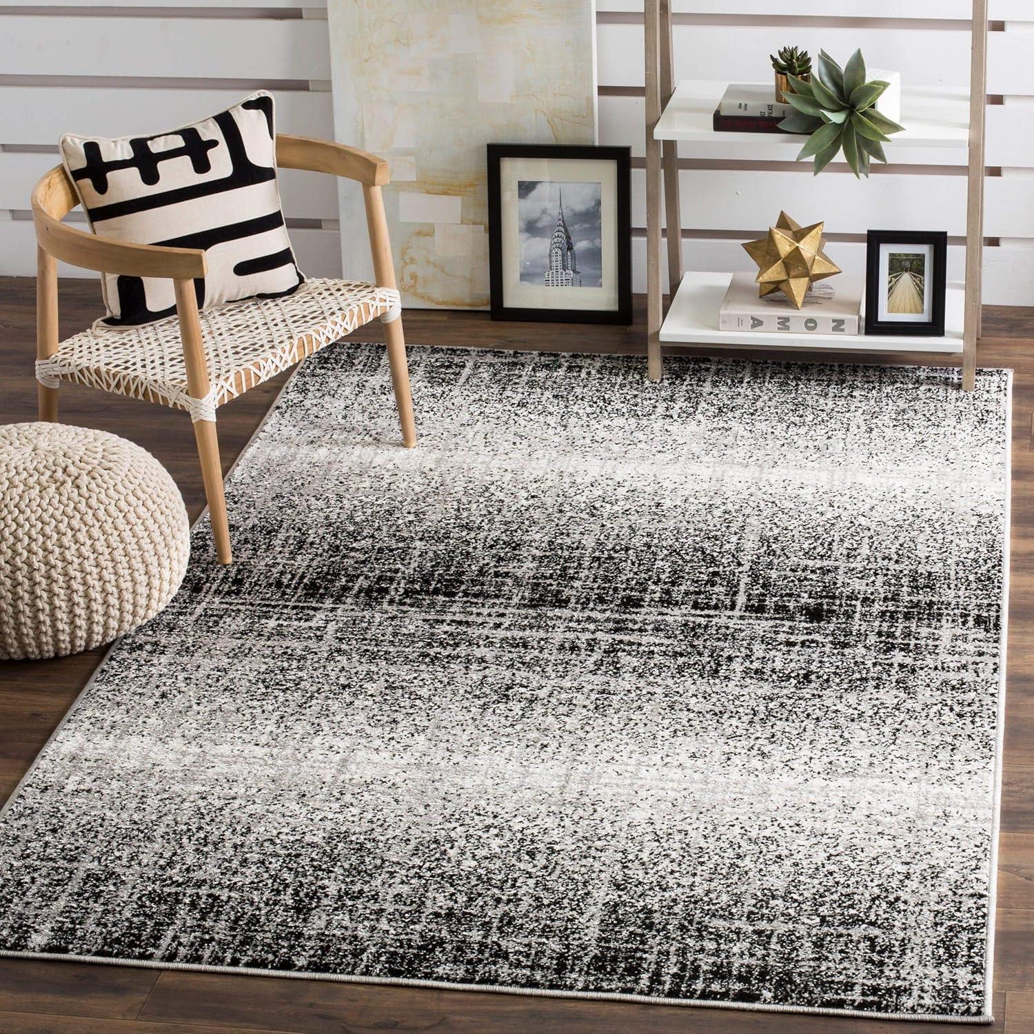 Adirondack ADR116 Machine Made Indoor Accent Rug - Silver/Black - 3'x5' - Safavieh