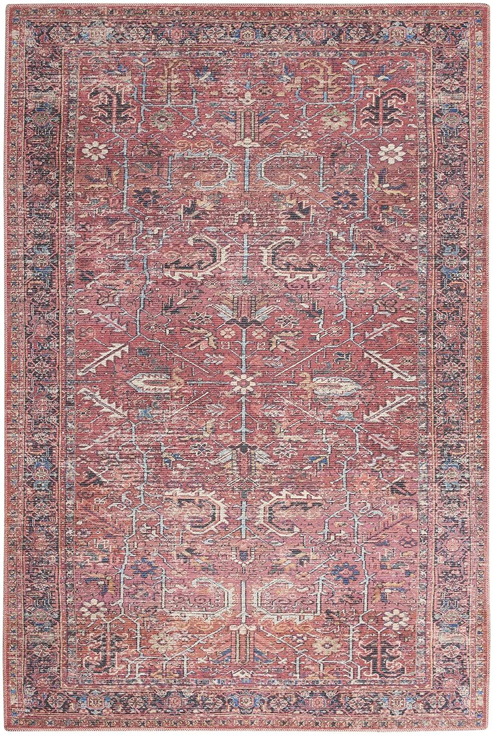 Bungalow Rose Machine Washable Oriental Red Area Rug