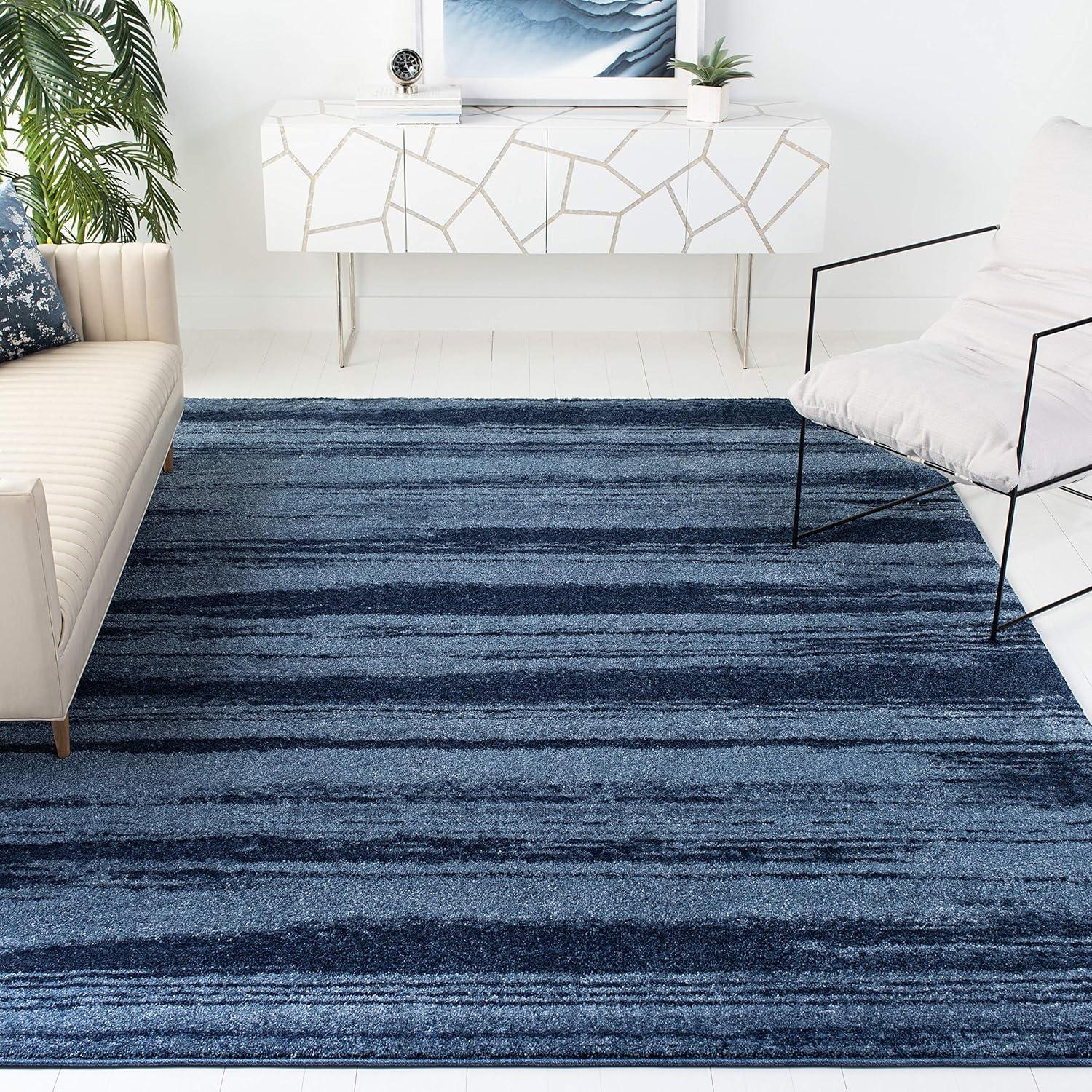 Retro RET2693 Power Loomed Indoor Area Rug - Light Blue/Blue - 6'x6' - Safavieh.