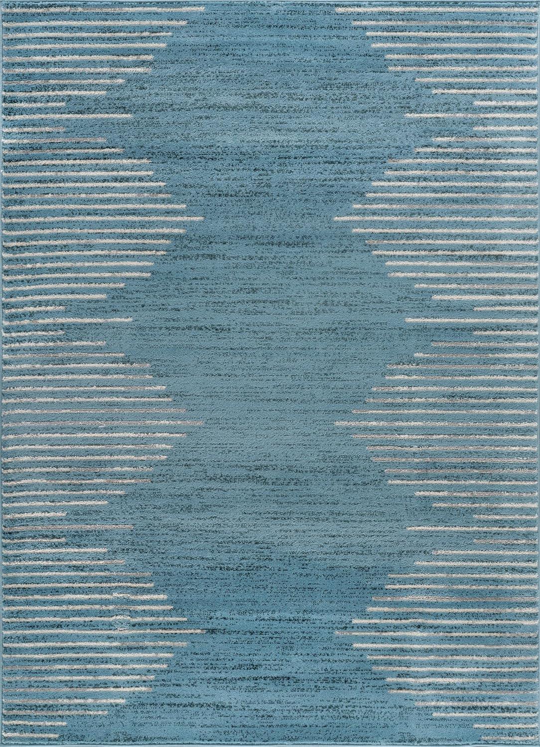 World Rug Gallery Bohemian Stripe Area Rug - BLUE 5'x7'