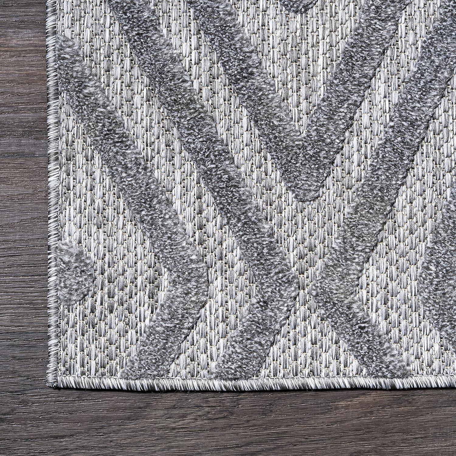4'x6' Balansat Moroccan Diamond Indoor/Outdoor Area Rug, Dark Gray - JONATHAN Y