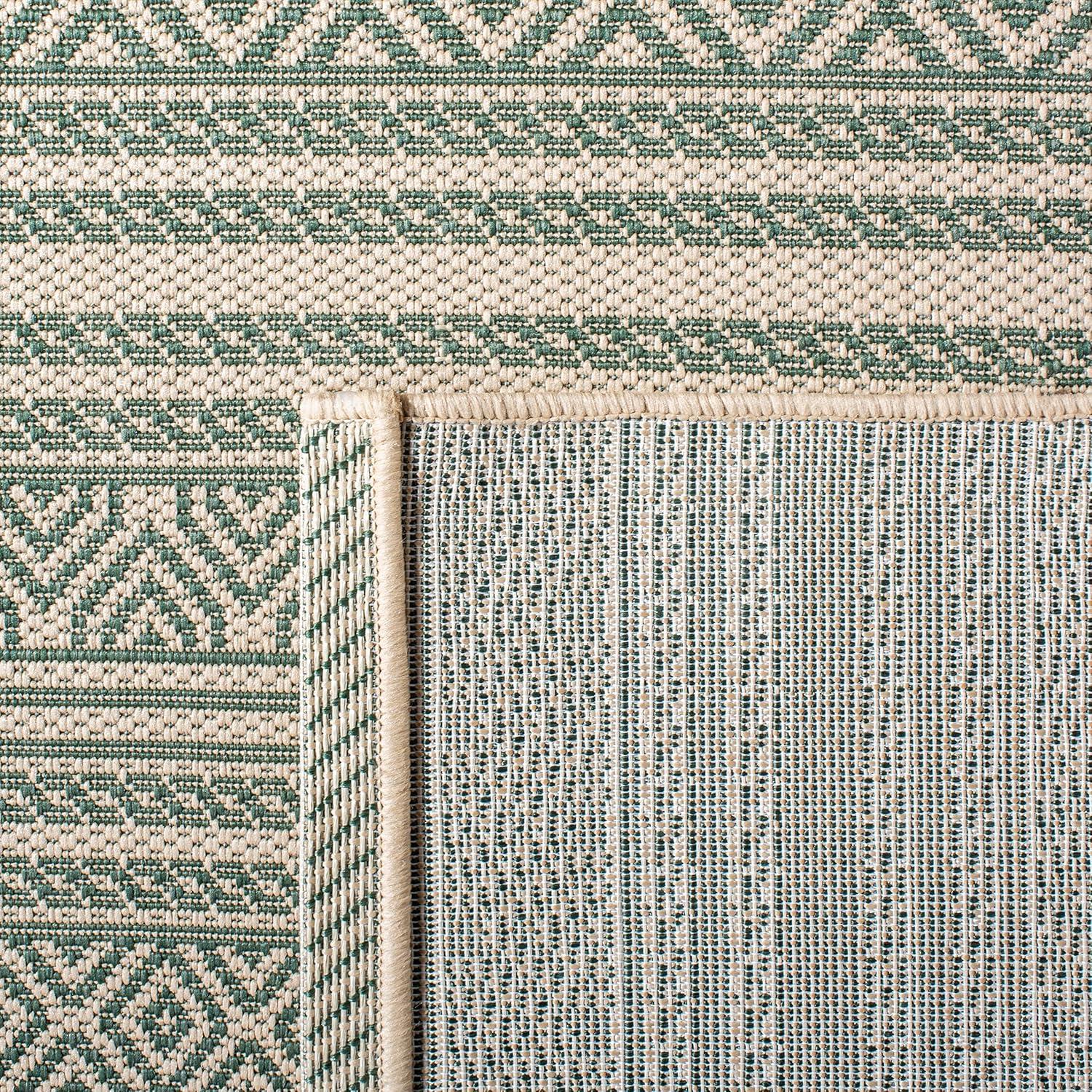 Courtyard CY6866 Power Loomed Indoor/Outdoor Area Rug - Beige/Dark Green - 8'x10' - Safavieh.