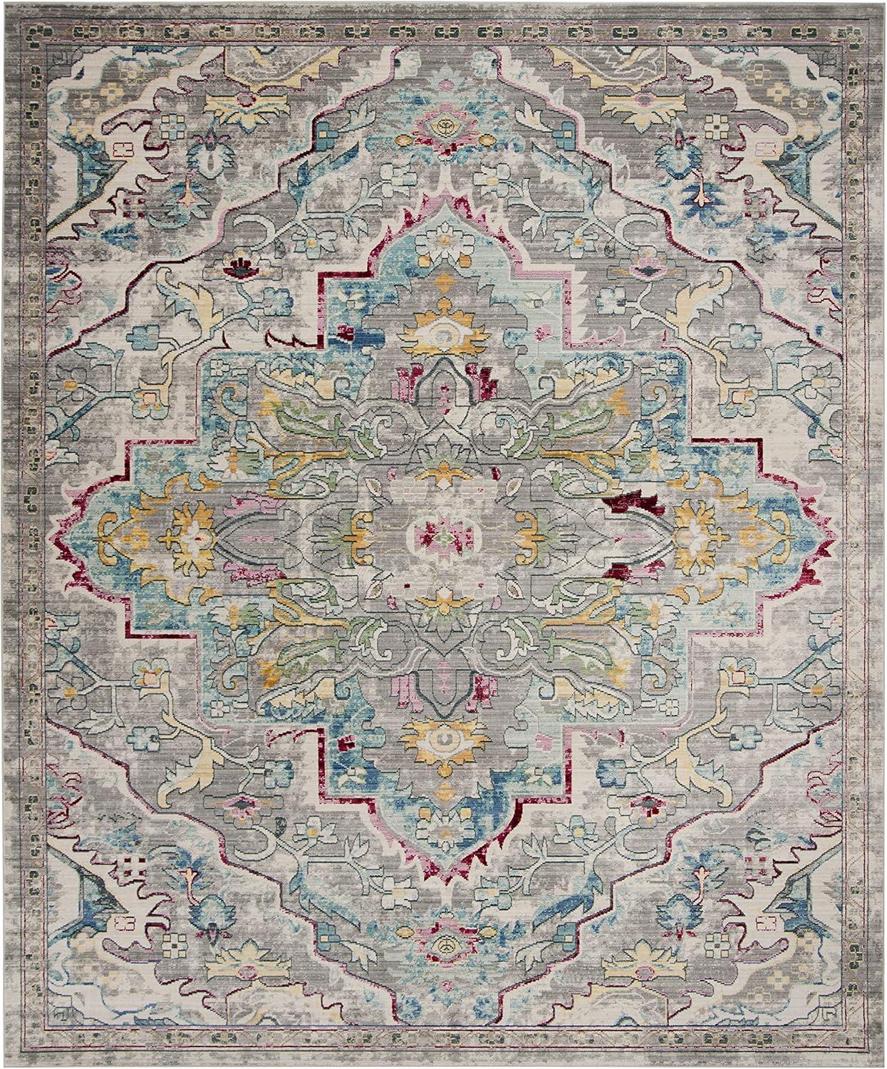 Mystique MYS921 Power Loomed Area Rug - Grey/Light Blue - 8'x10' - Safavieh.