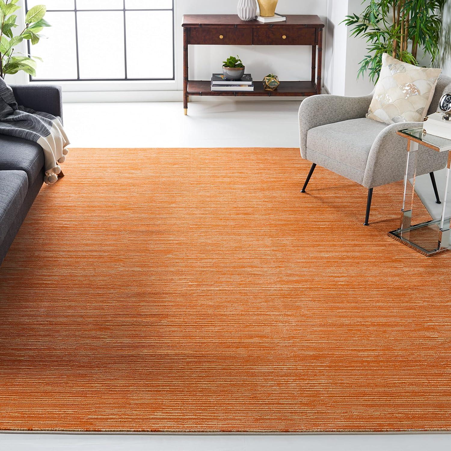 SAFAVIEH Vision Adrasteia Overdyed Solid Area Rug, 6'7" x 6'7" Square, Orange