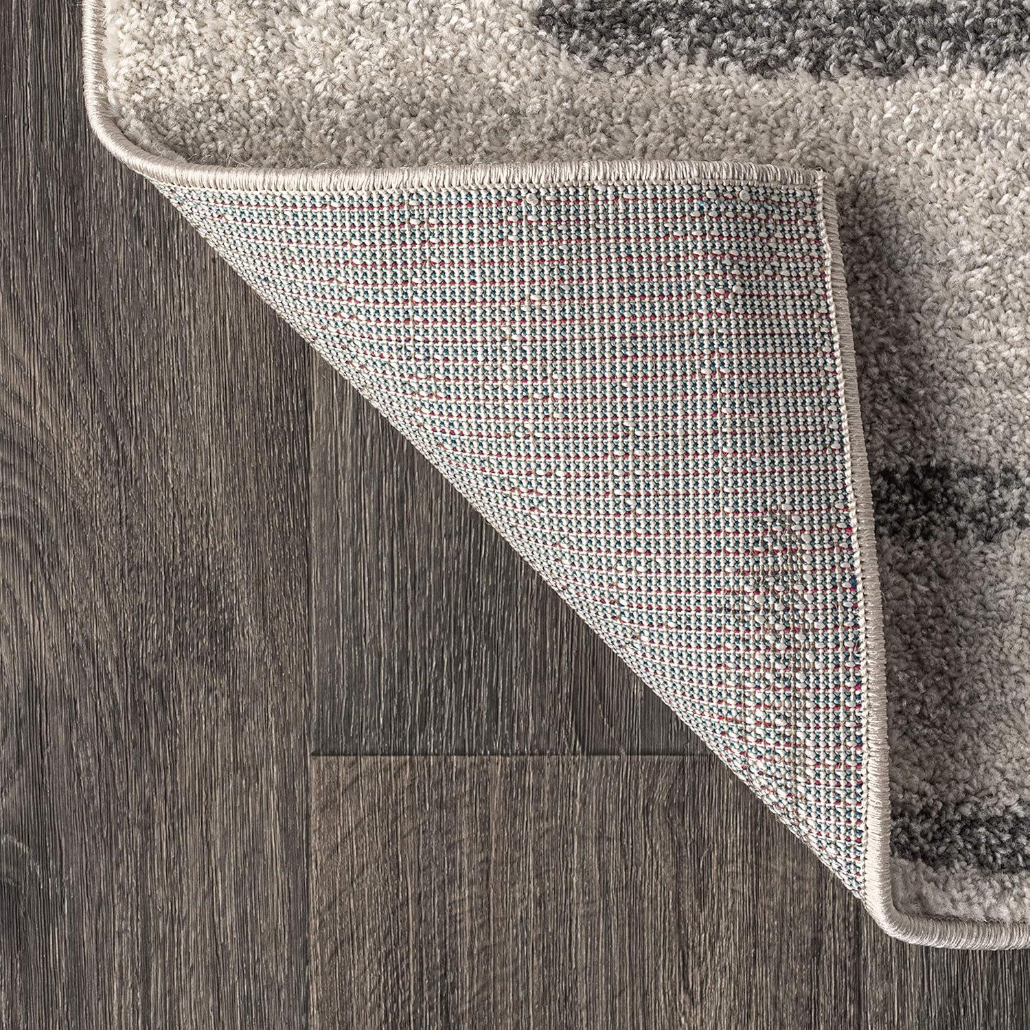 5'x8' Aya Berber Stripe Geometric Area Rug, Cream/Gray - JONATHAN Y