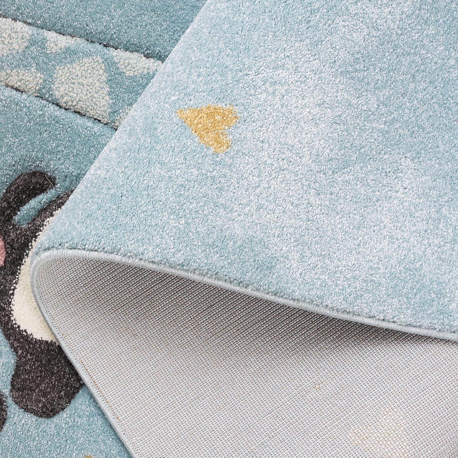 Carousel Kids  CRK120 Loomed Indoor Area Rug - Blue - 5'3"x5'3" - Safavieh
