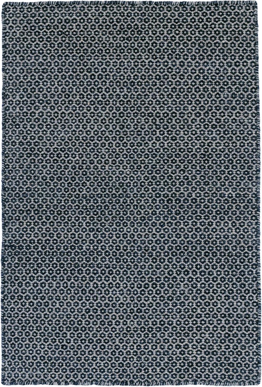 Honeycomb Indigo/Grey Handwoven Wool Rug