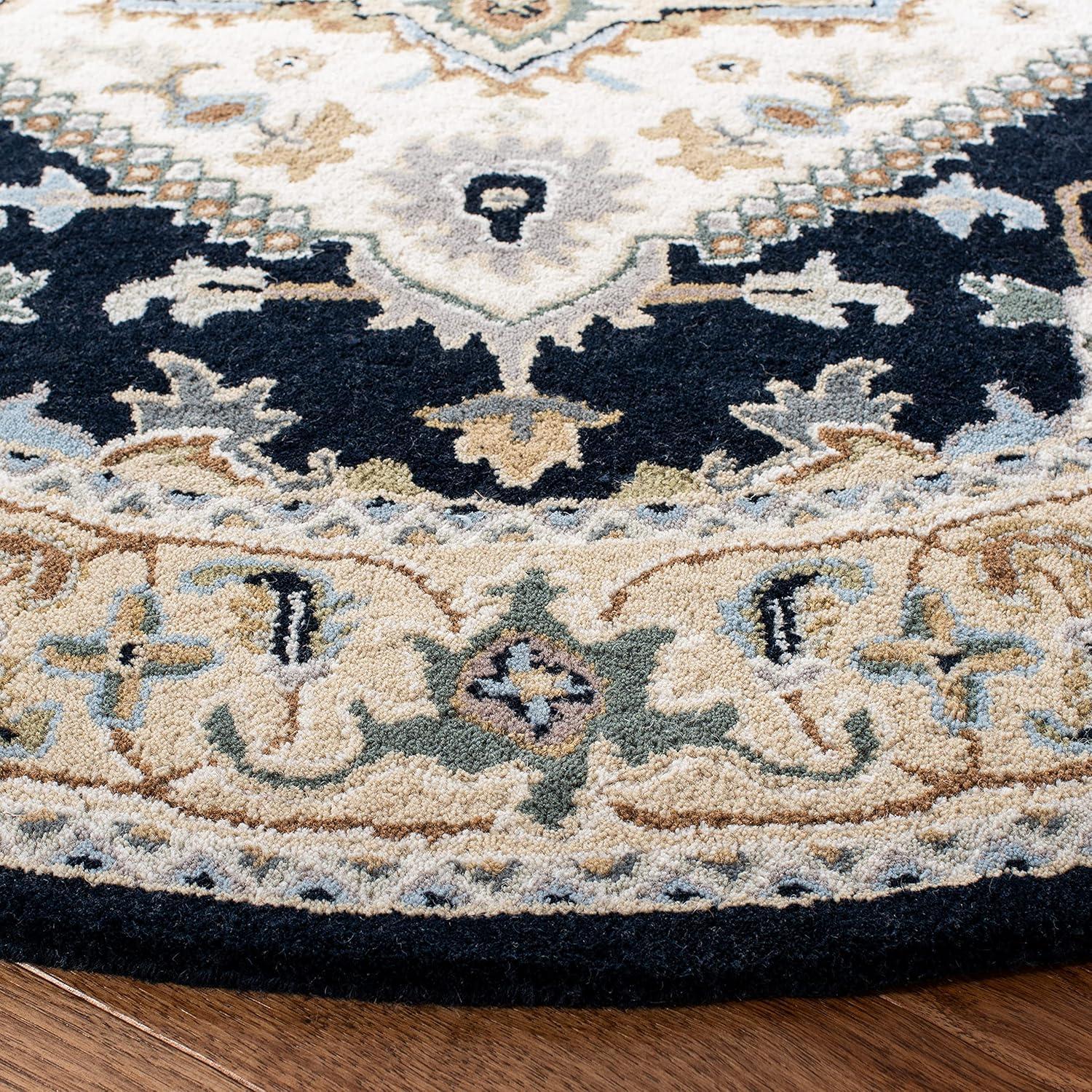 Heritage HG625 Handmade Area Rug - 8' Round - Red - Safavieh