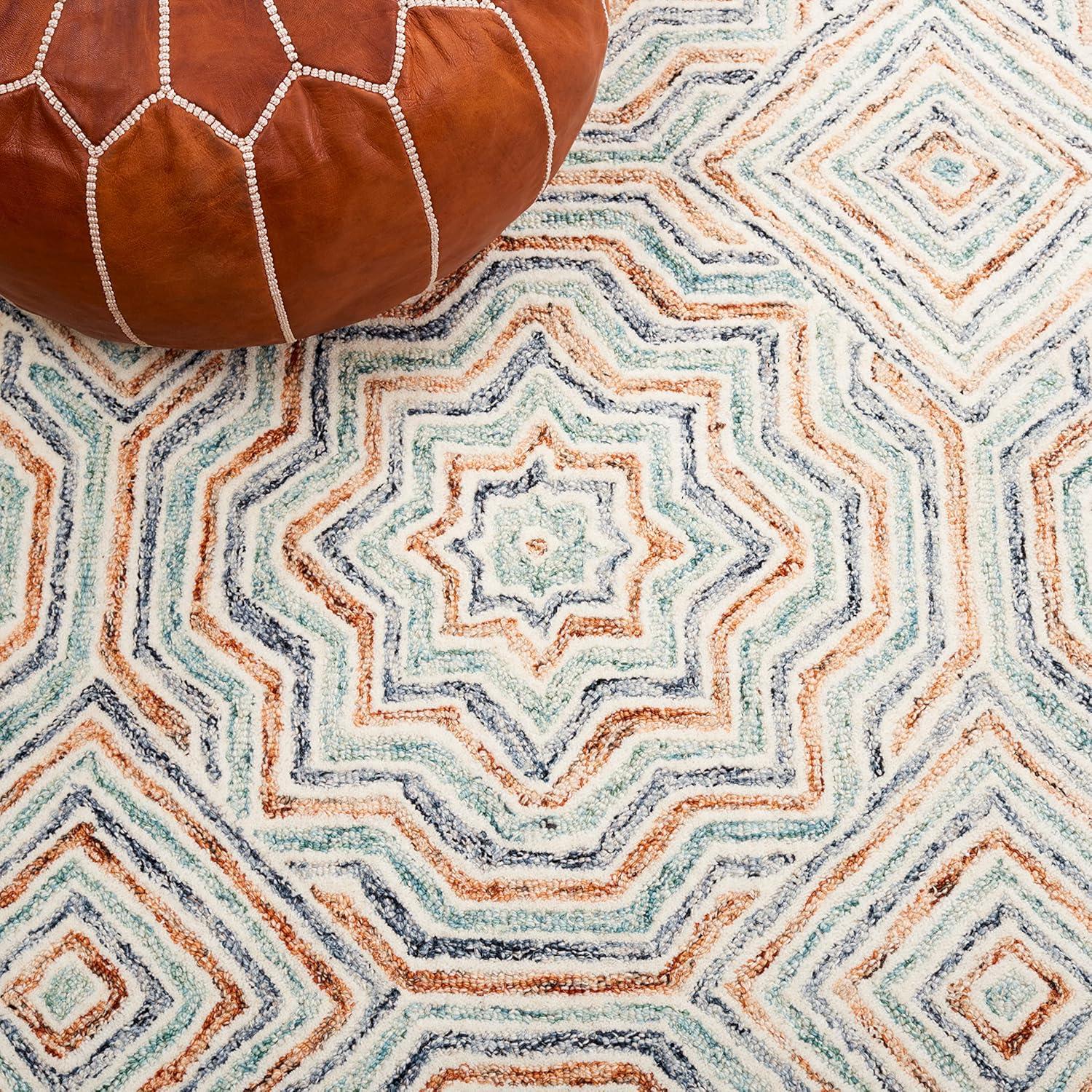 Capri CPR215 Tufted Indoor Runner Rug - Blue/Rust - 2'3"x9' - Safavieh