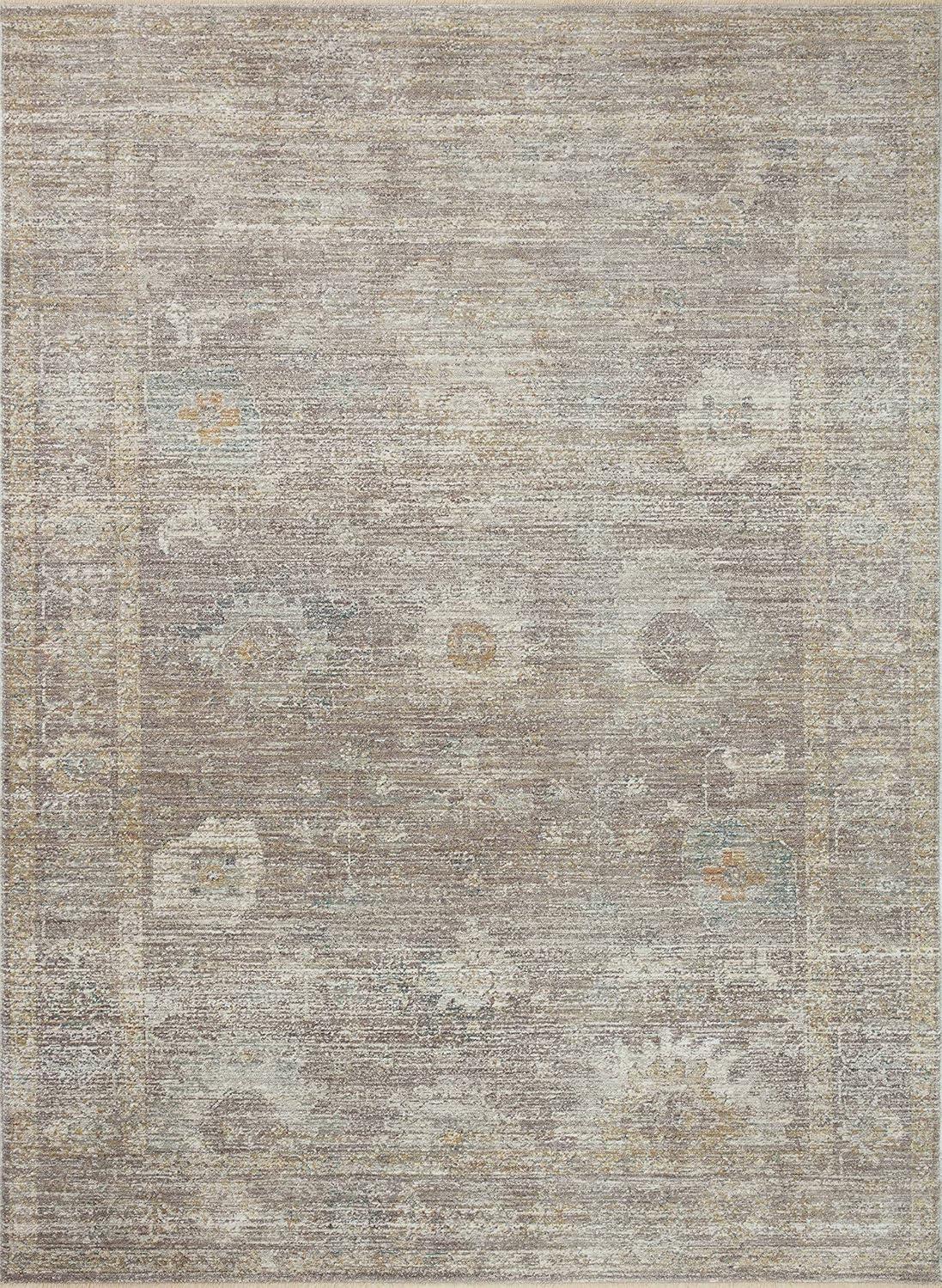 Millie Stone Natural Floral 12x16 Synthetic Area Rug