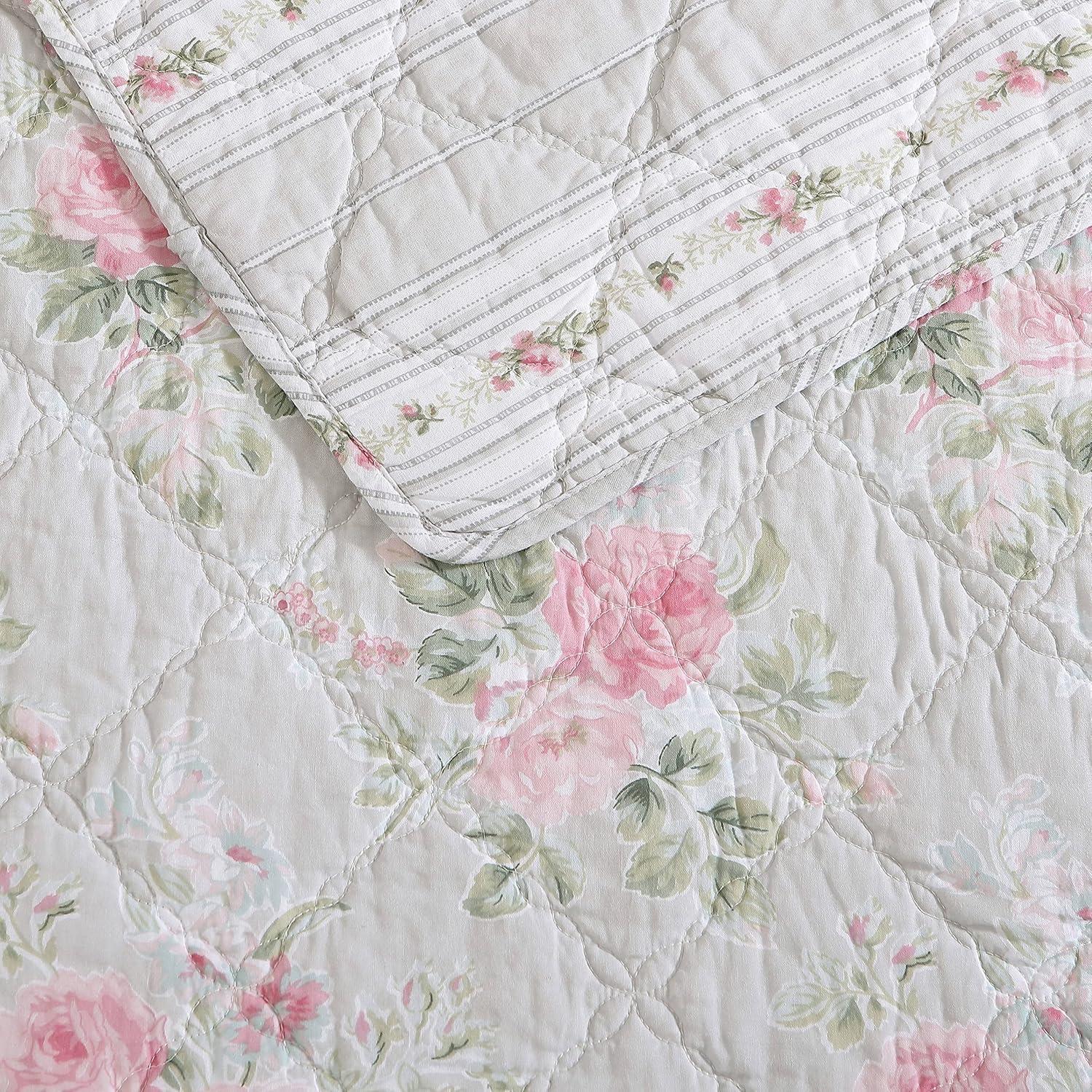 Melany Rose Print Cotton Quilt Set Pink - Laura Ashley