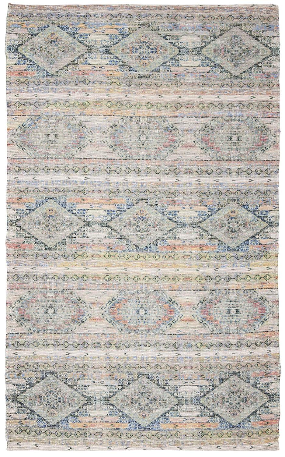 Saffron SFN567 Hand Loomed Indoor Area Rug - Cream/Blue - 5'x8' - Safavieh