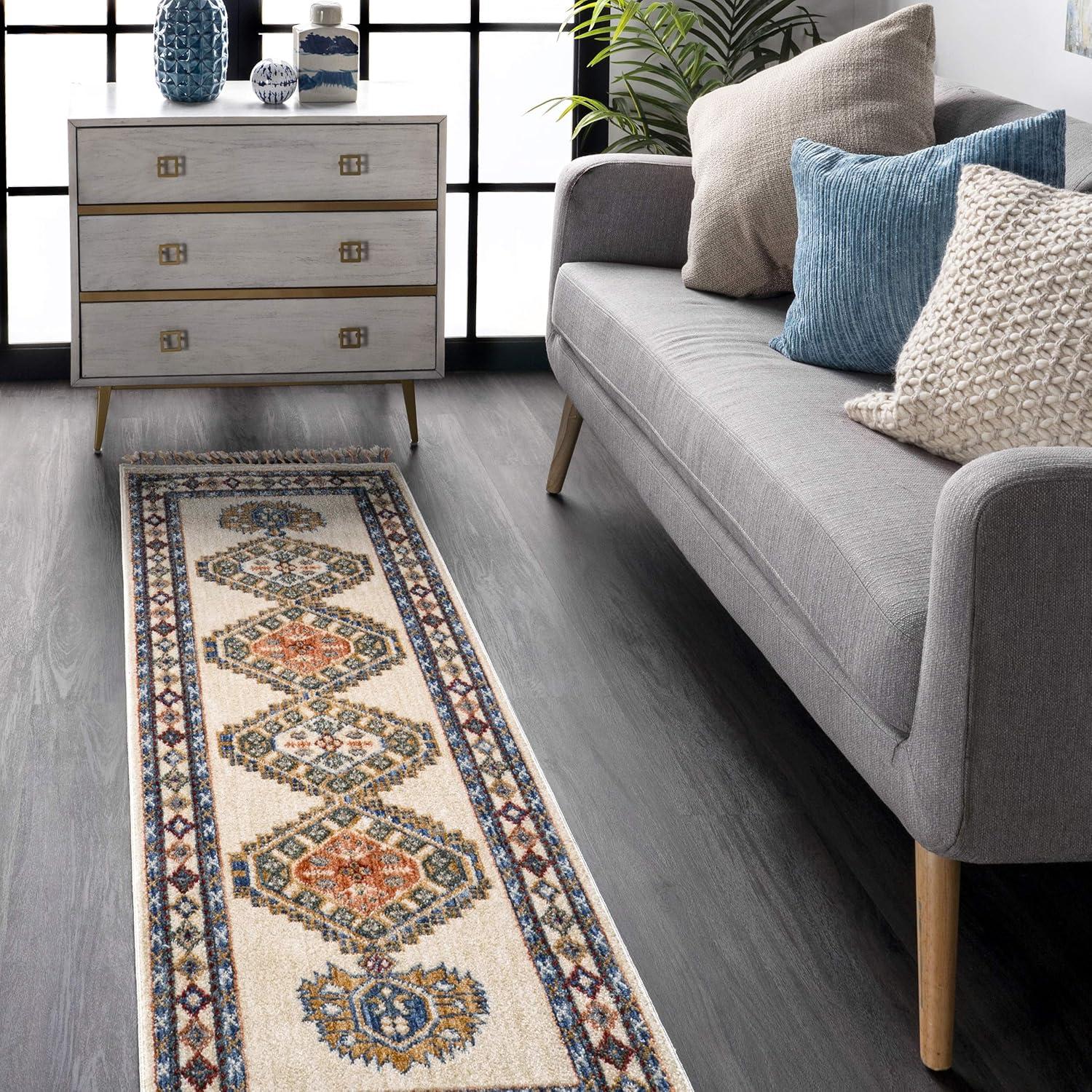 Clemence Medallion Easy-Care Cotton Blend 3' x 5' Area Rug