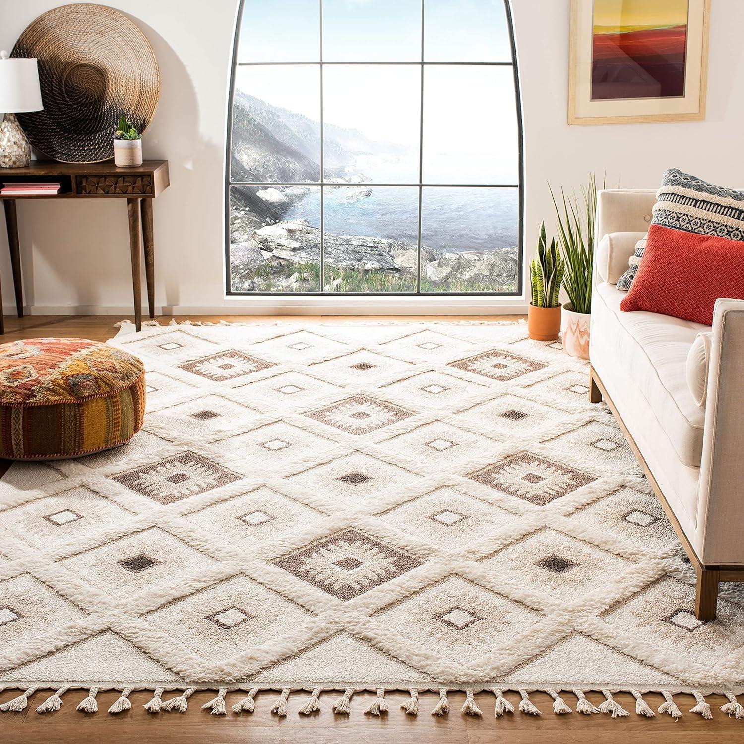 Moroccan Tassel Shag MTS601 Power Loomed Area Rug  - Safavieh