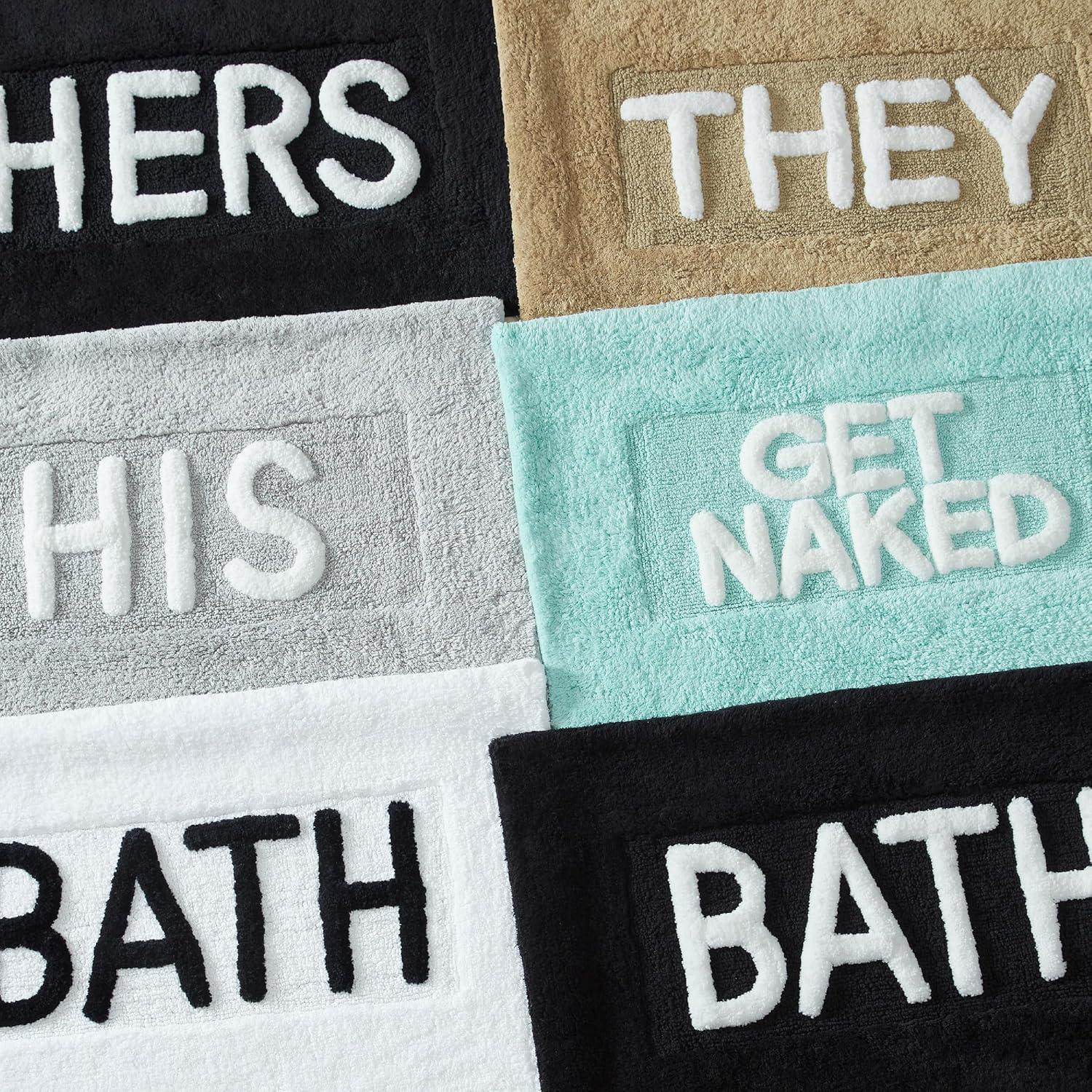 Beige Cotton His and Hers Bath Rug Set