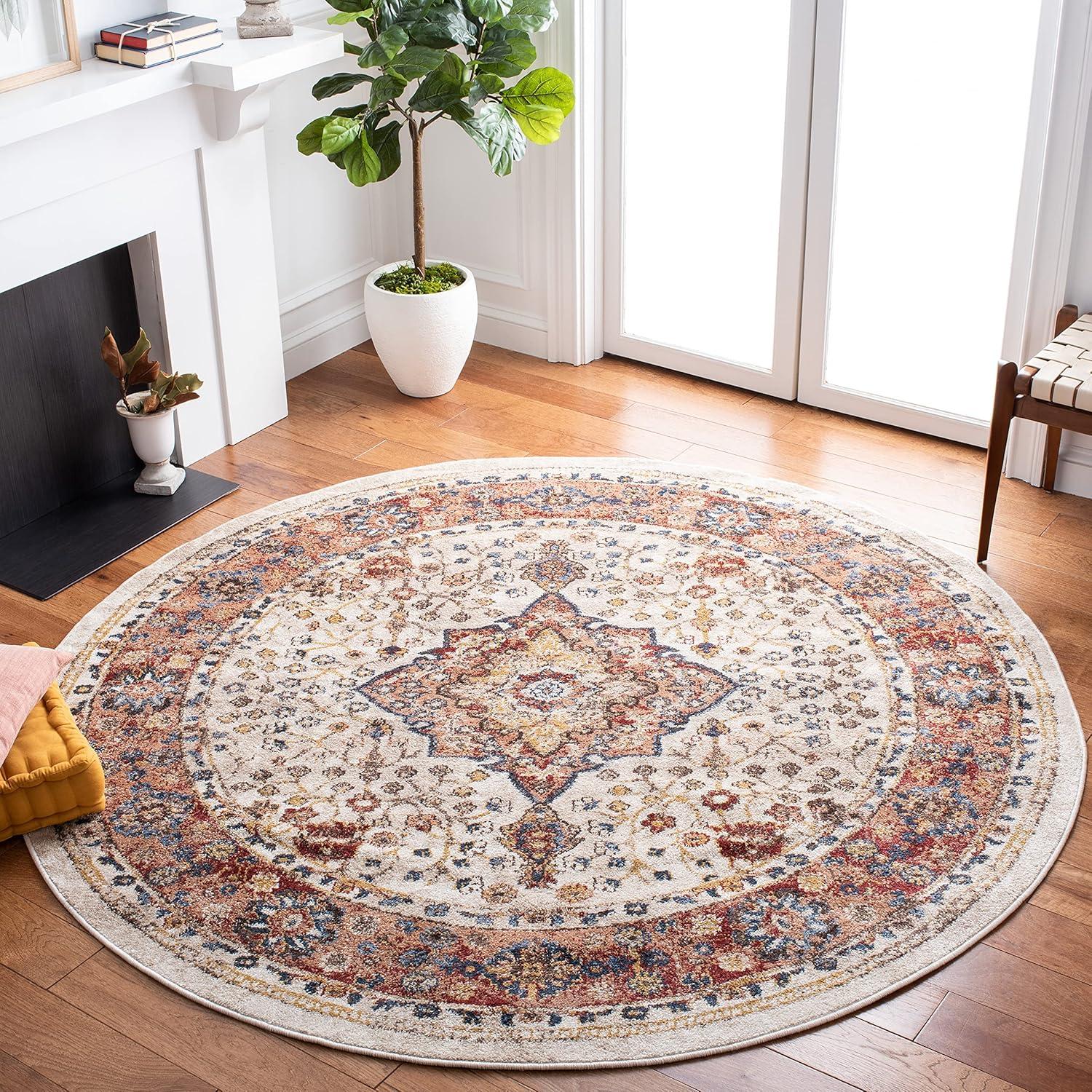 Bijar BIJ652 Power Loomed Area Rug - Brown/Rust - 3'x3' - Safavieh.