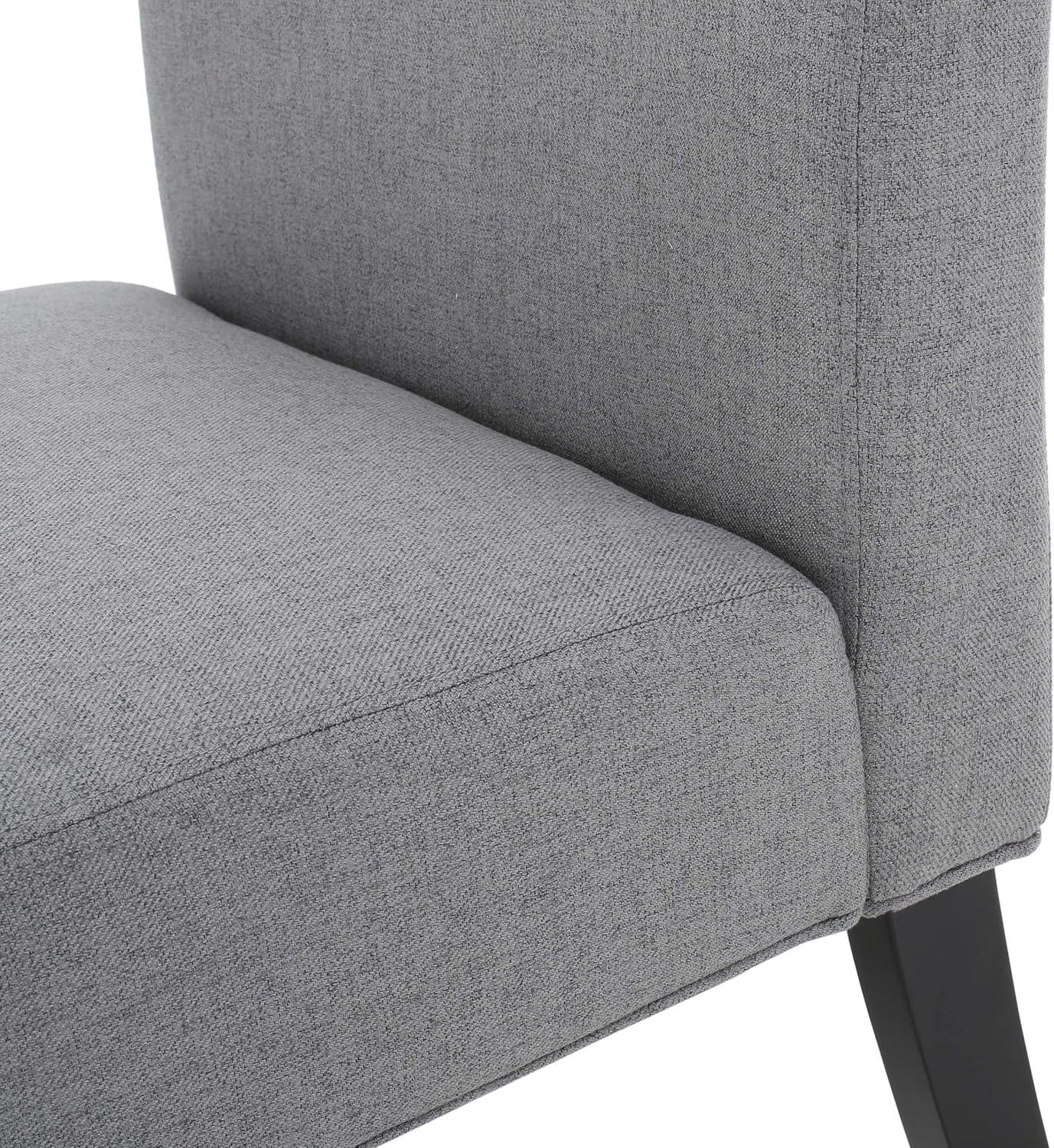 Kassi Accent Chair Gray: Contemporary Armless, Upholstered, Rubberwood Legs - Christopher Knight Home
