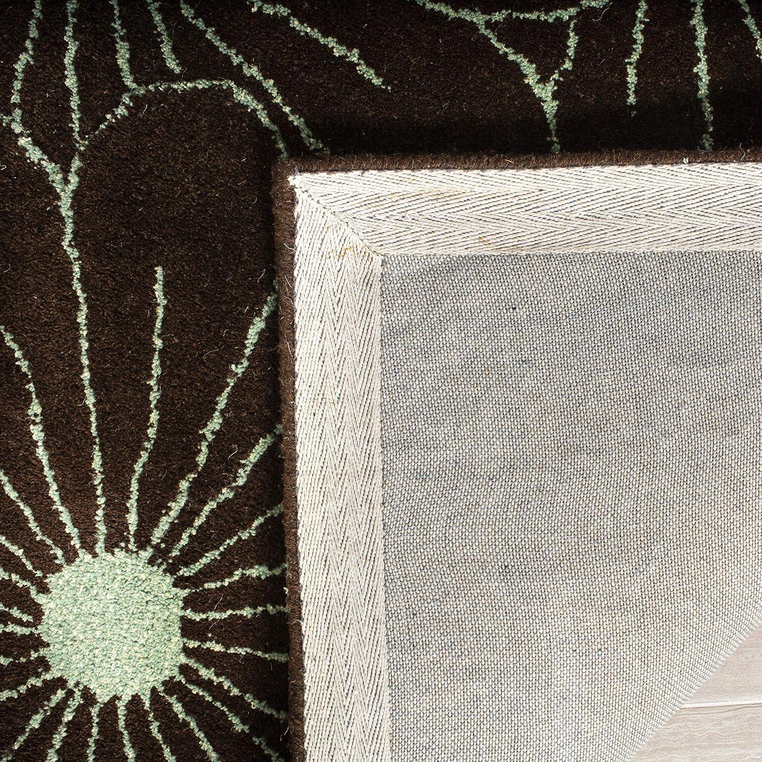 SAFAVIEH Soho Megan Floral Wool Area Rug, Brown/Teal, 2' x 3'