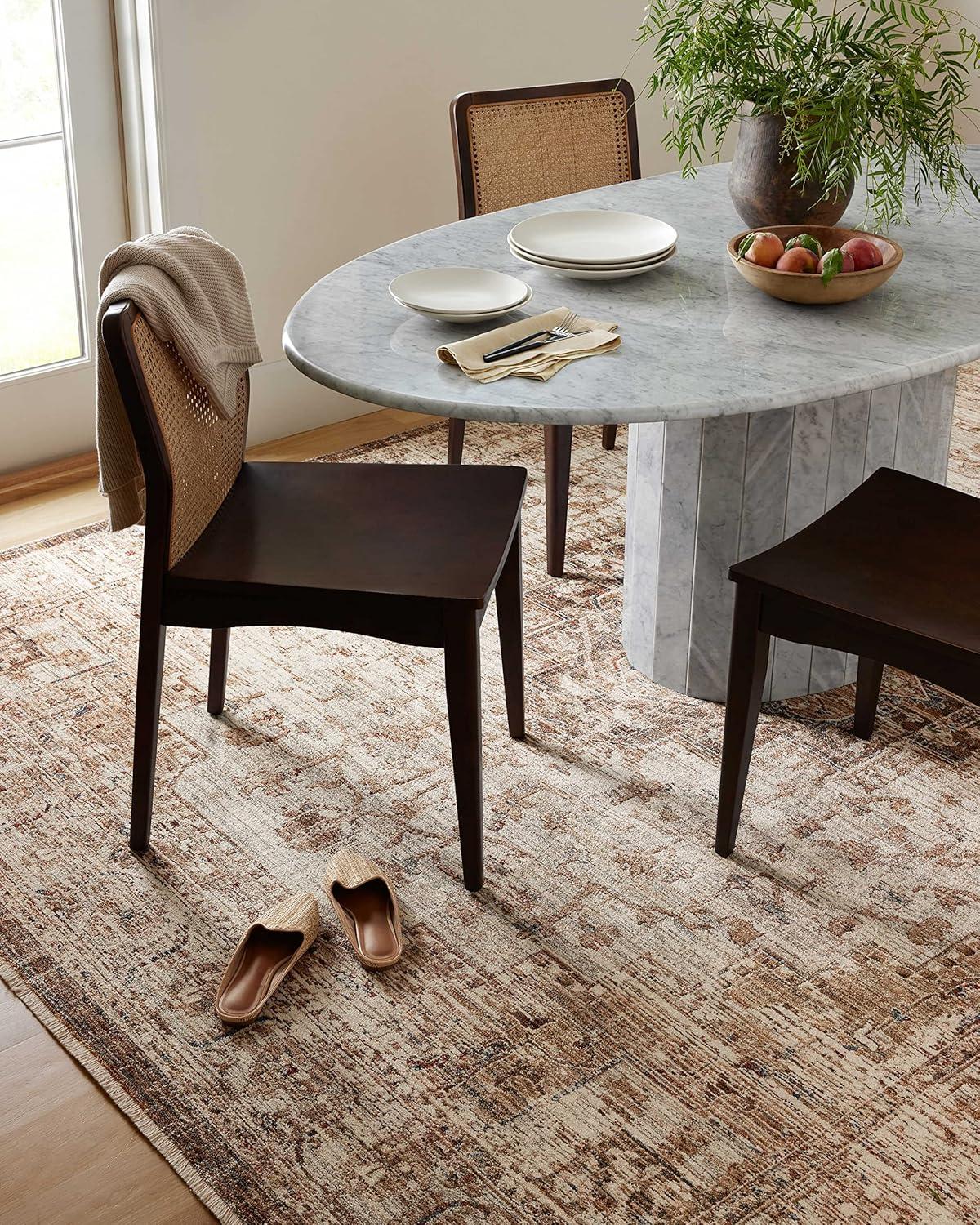 Loloi Rugs Sorrento Oriental Machine Made Power Loom Polyester Area Rug in Beige/Brown