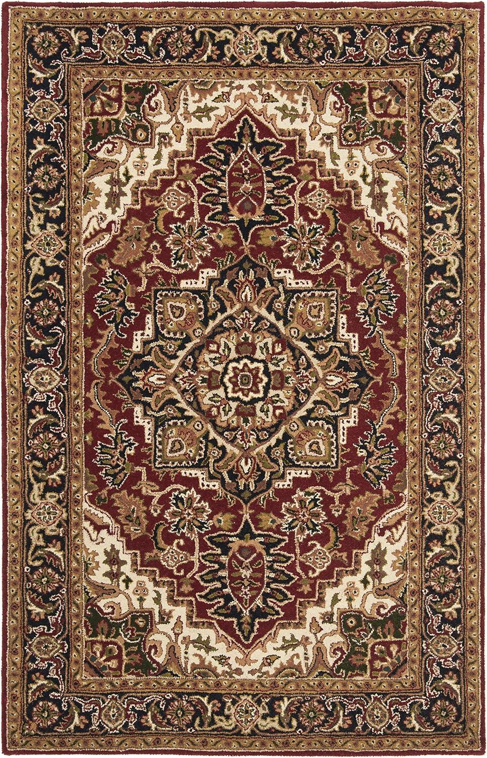 SAFAVIEH Classic Roderick Traditional Wool Area Rug, Red/Navy, 8'3" x 11'
