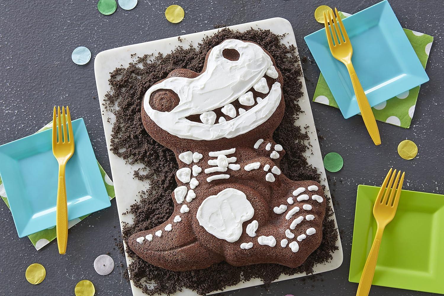 Dinosaur Cake Pan, 12.75 x 11.00 x 2.00 inches Diameter Cups