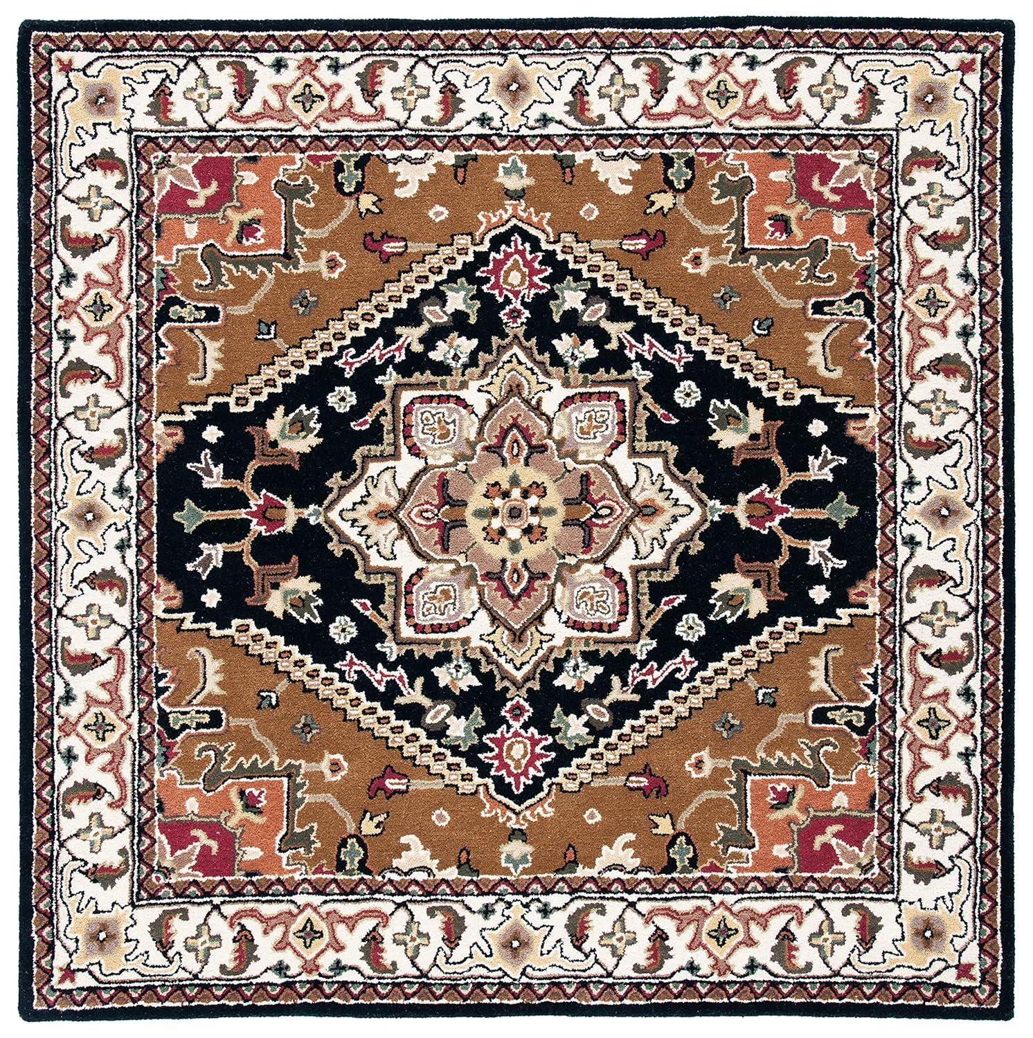 Heritage HG625 Handmade Area Rug - 6'x6' - Navy/Brown - Safavieh