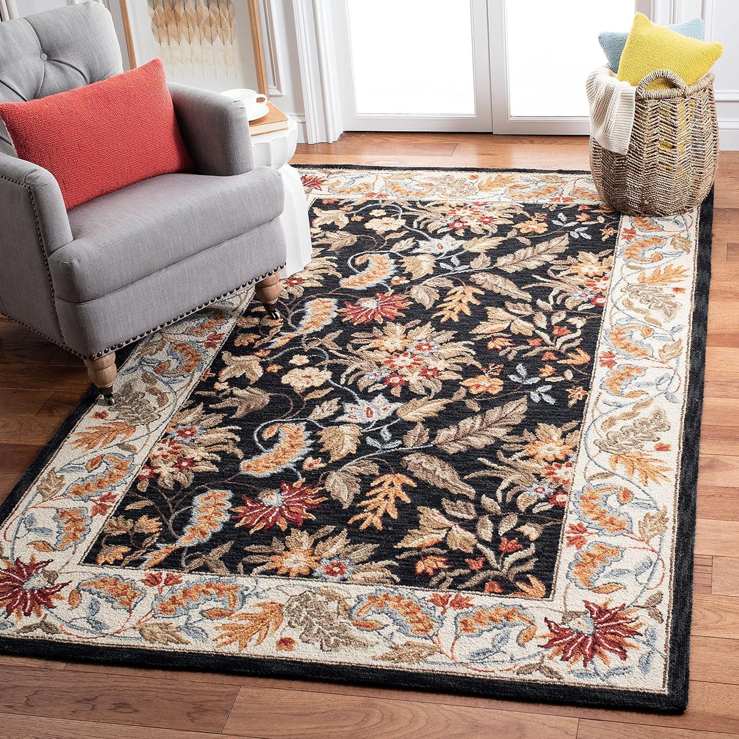 Chelsea HK141 Handmade Area Rug - 4'x4' - Black - Safavieh