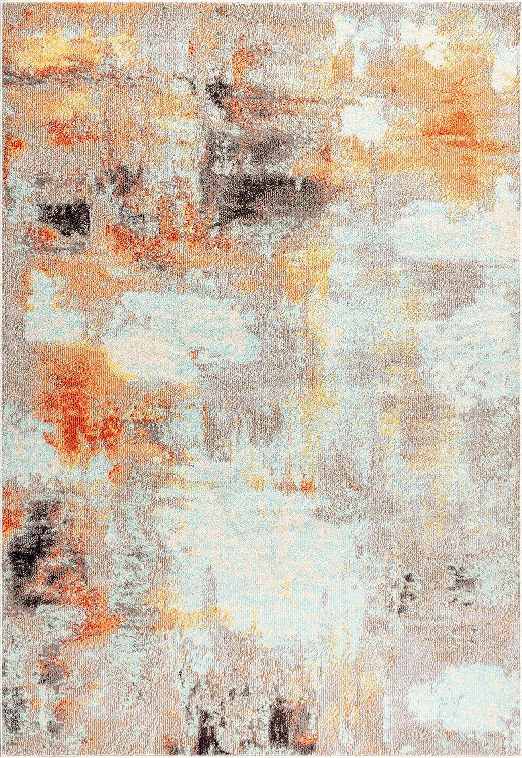 JONATHAN Y Contemporary POP Modern Abstract Vintage Cream/Orange 5 ft. x 8 ft. Area Rug