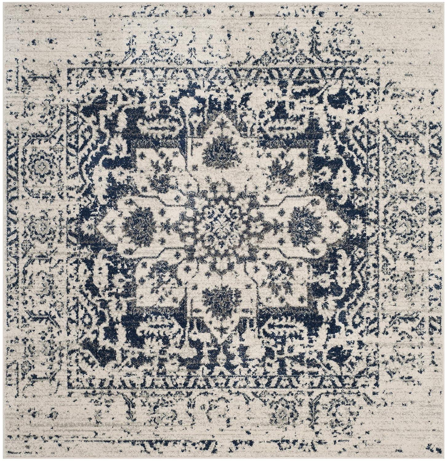 Madison MAD603 Power Loomed Indoor Area Rug - Grey/Ivory - 6'7"x6'7" - Safavieh