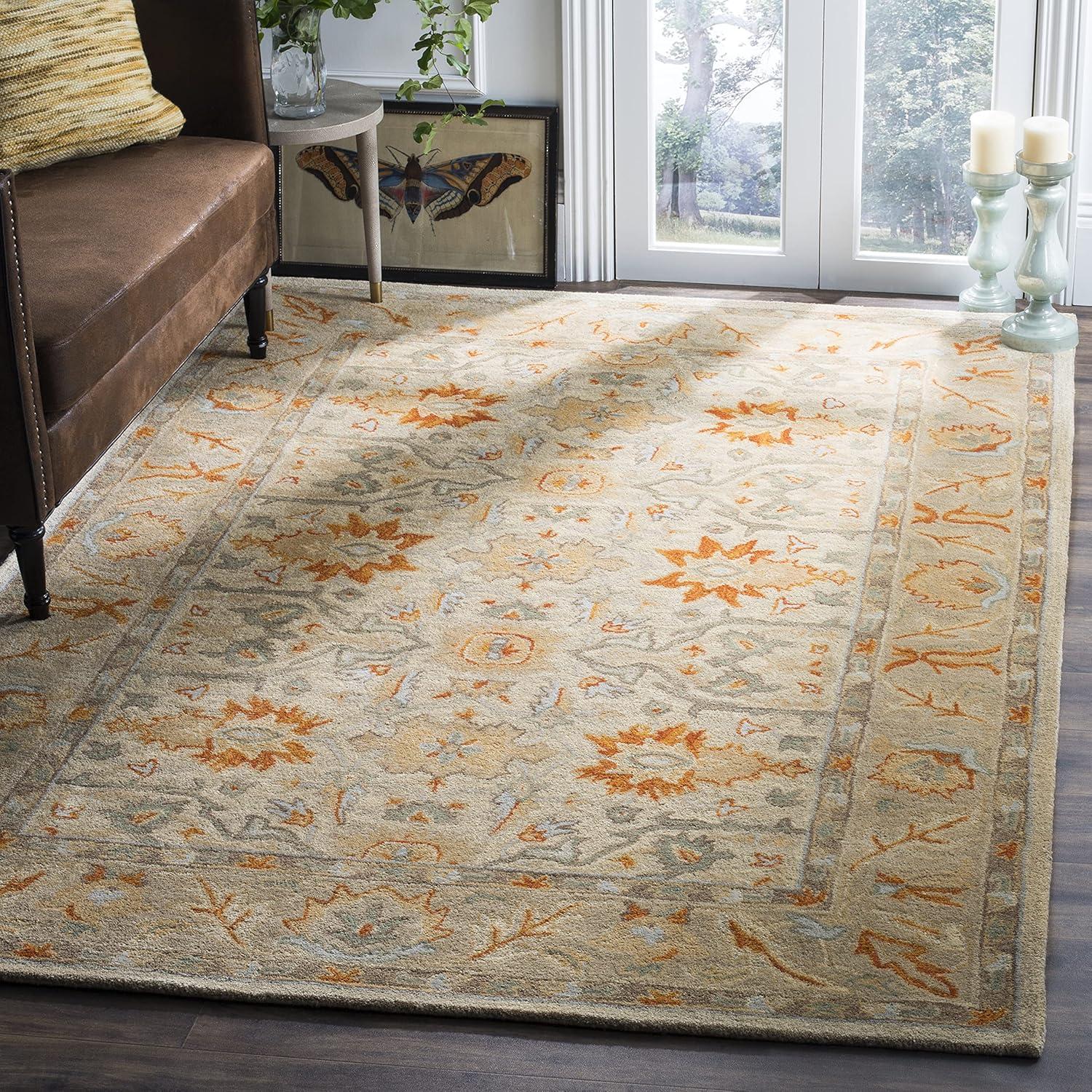 Antiquity AT63 Hand Tufted Area Rug - Beige/Multi - 6'x9' - Safavieh.