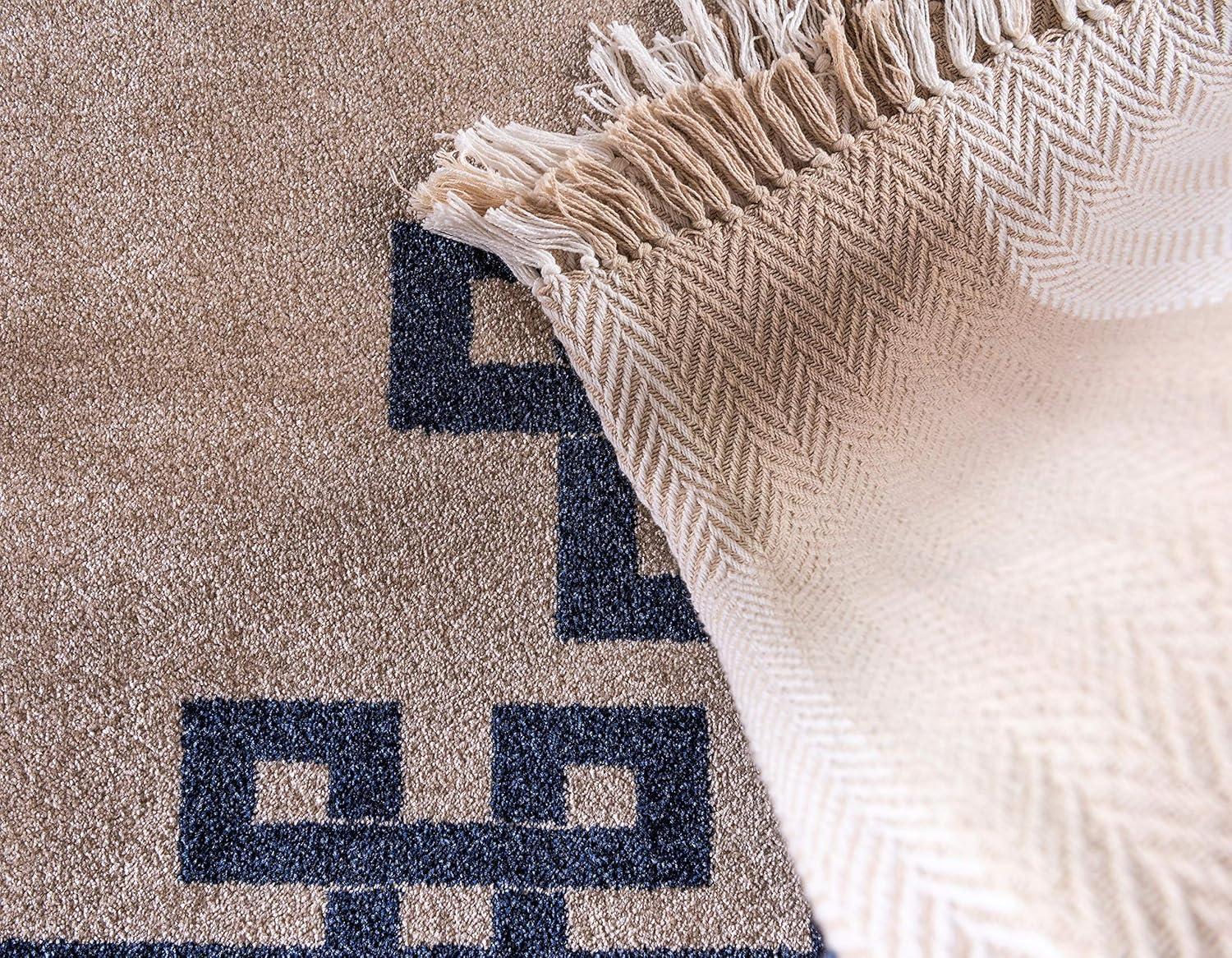 Athens Geometric Beige 7' 0 x 10' 0 Area Rug
