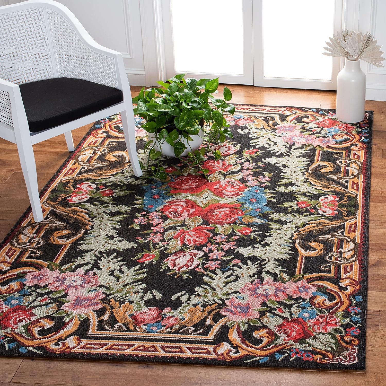 Classic Vintage CLV301 Power Loomed Runner Rug - Black/Multi - 2'3"x12' - Safavieh.
