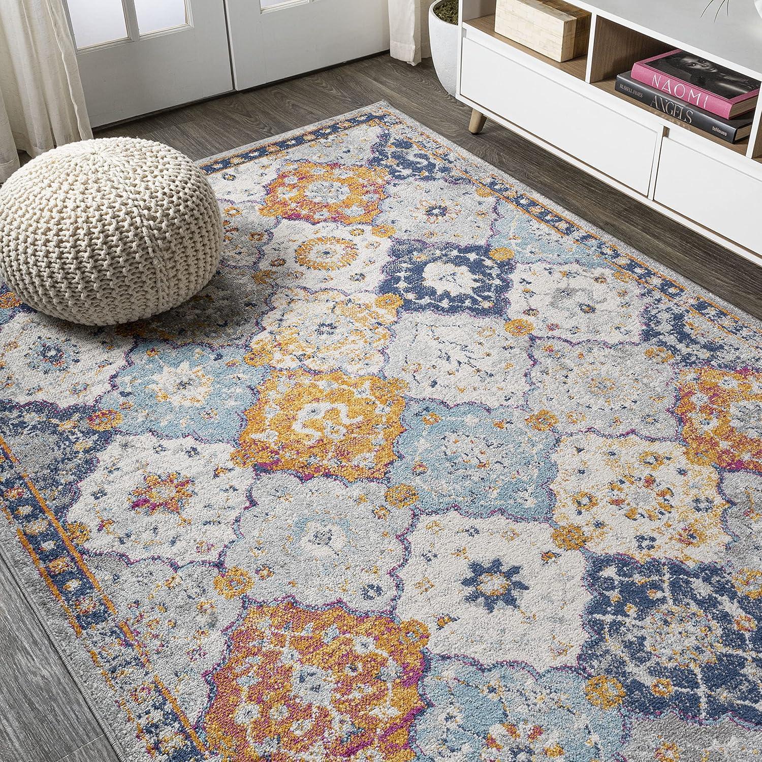 Kirman Bohemian Inspired Medallion  Area Rug - JONATHAN Y