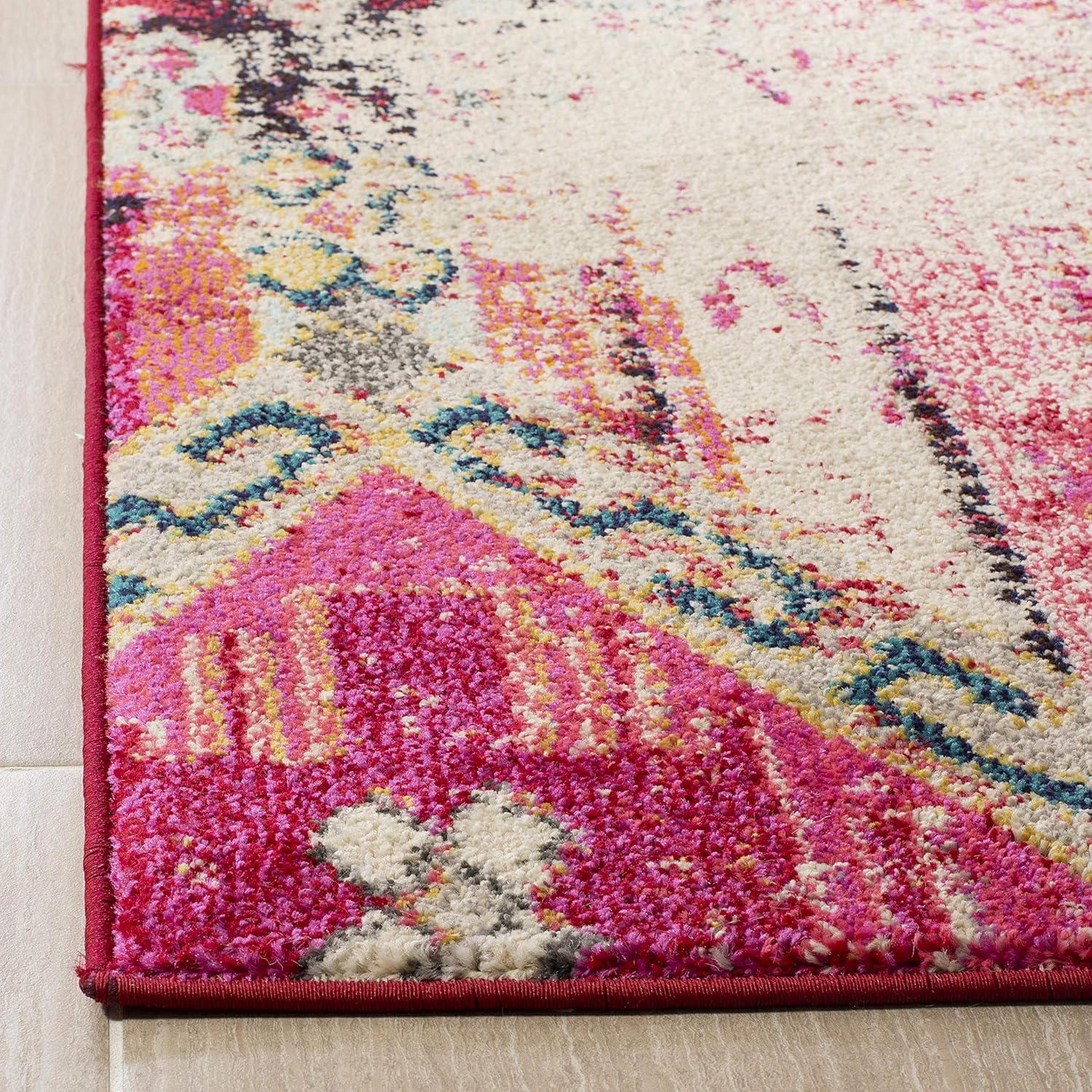 Monaco MNC222 Power Loomed Indoor Accent Rug - Magenta/Multi - 4'x5'7" - Safavieh